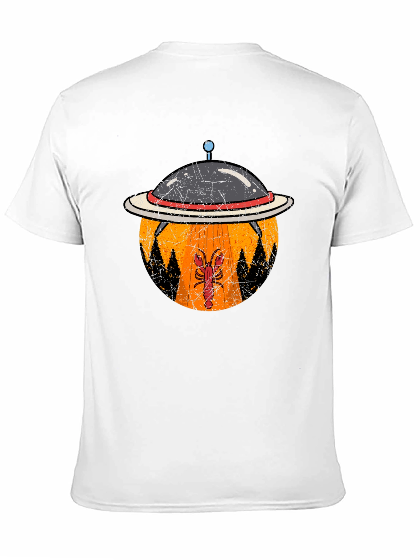 Lobster Abduction T-Shirt: UFO Beam Design