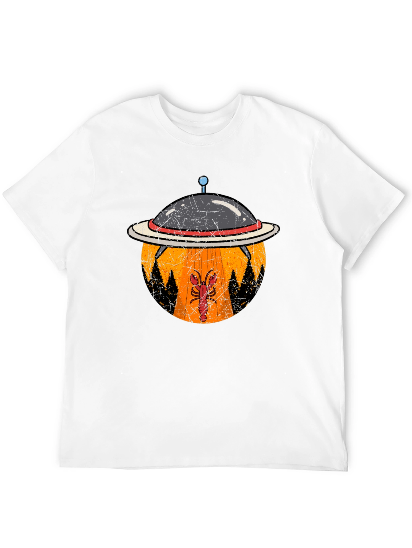 Lobster Abduction T-Shirt: UFO Beam Design