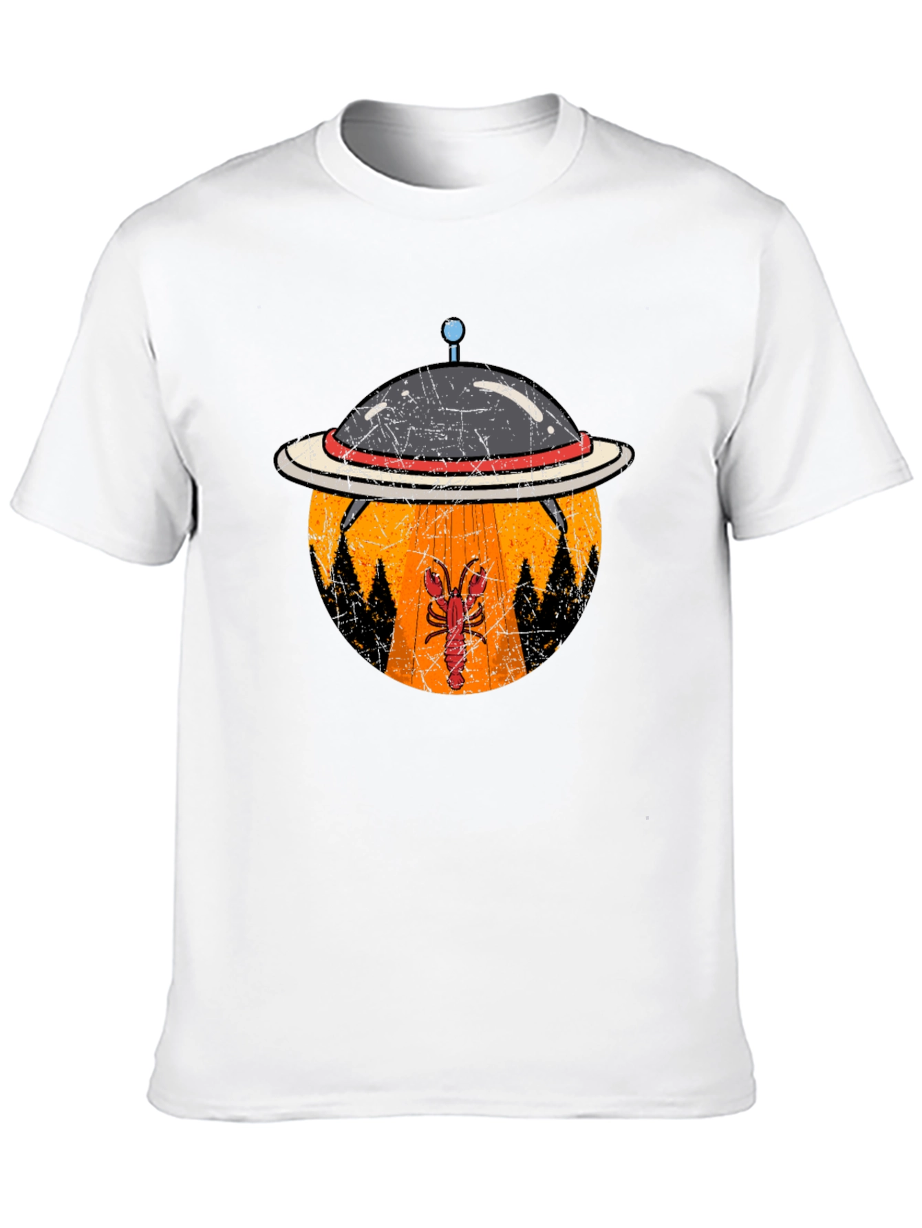 Lobster Abduction T-Shirt: UFO Beam Design