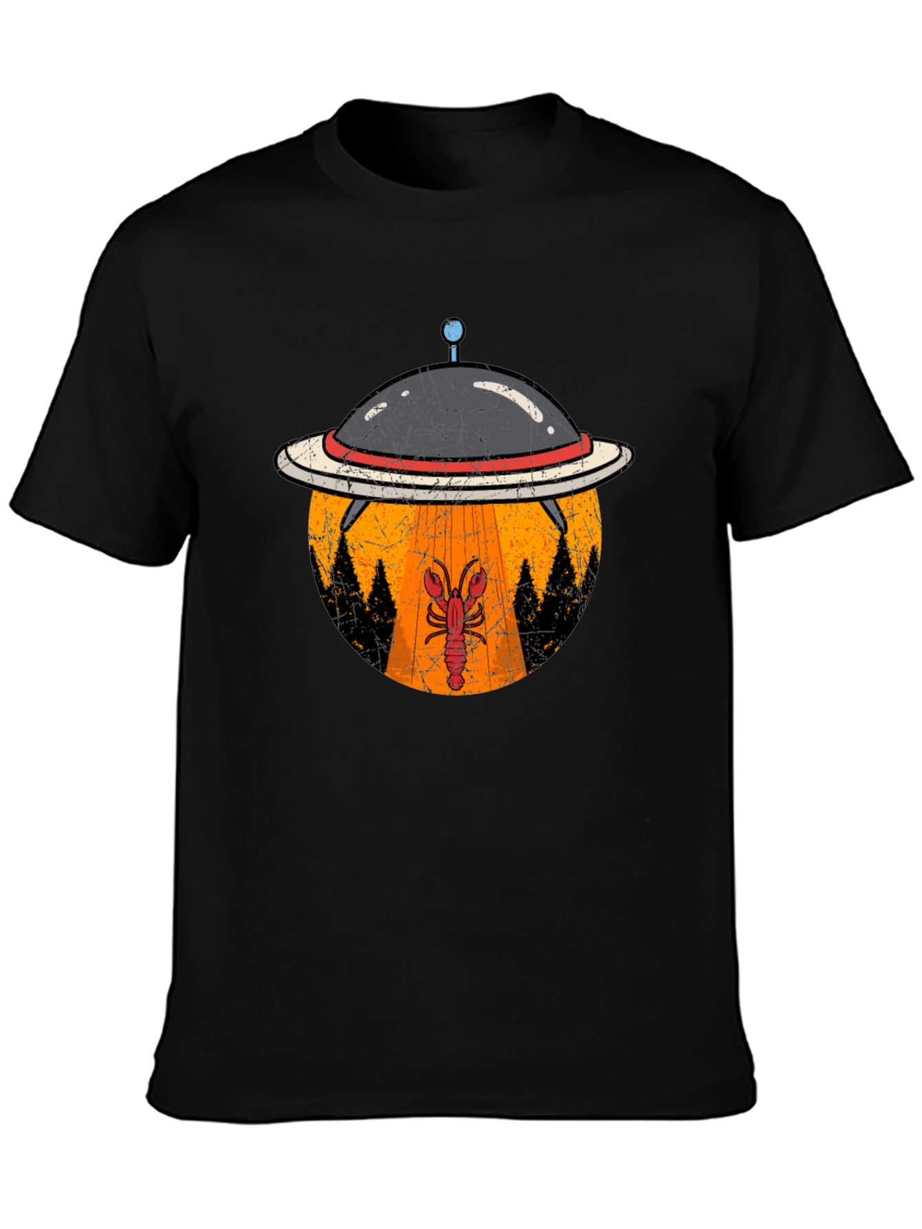 Lobster Abduction T-Shirt: UFO Beam Design