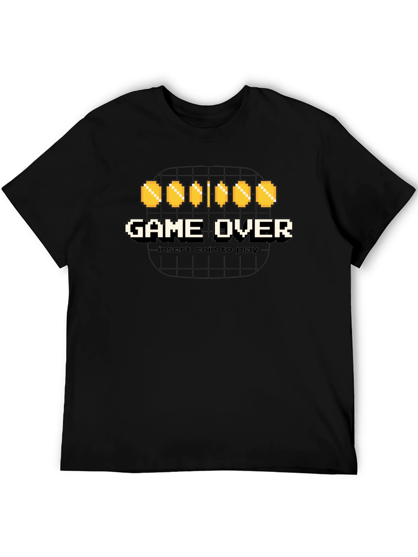 Game Over Insert Coin Black Graphic Tee