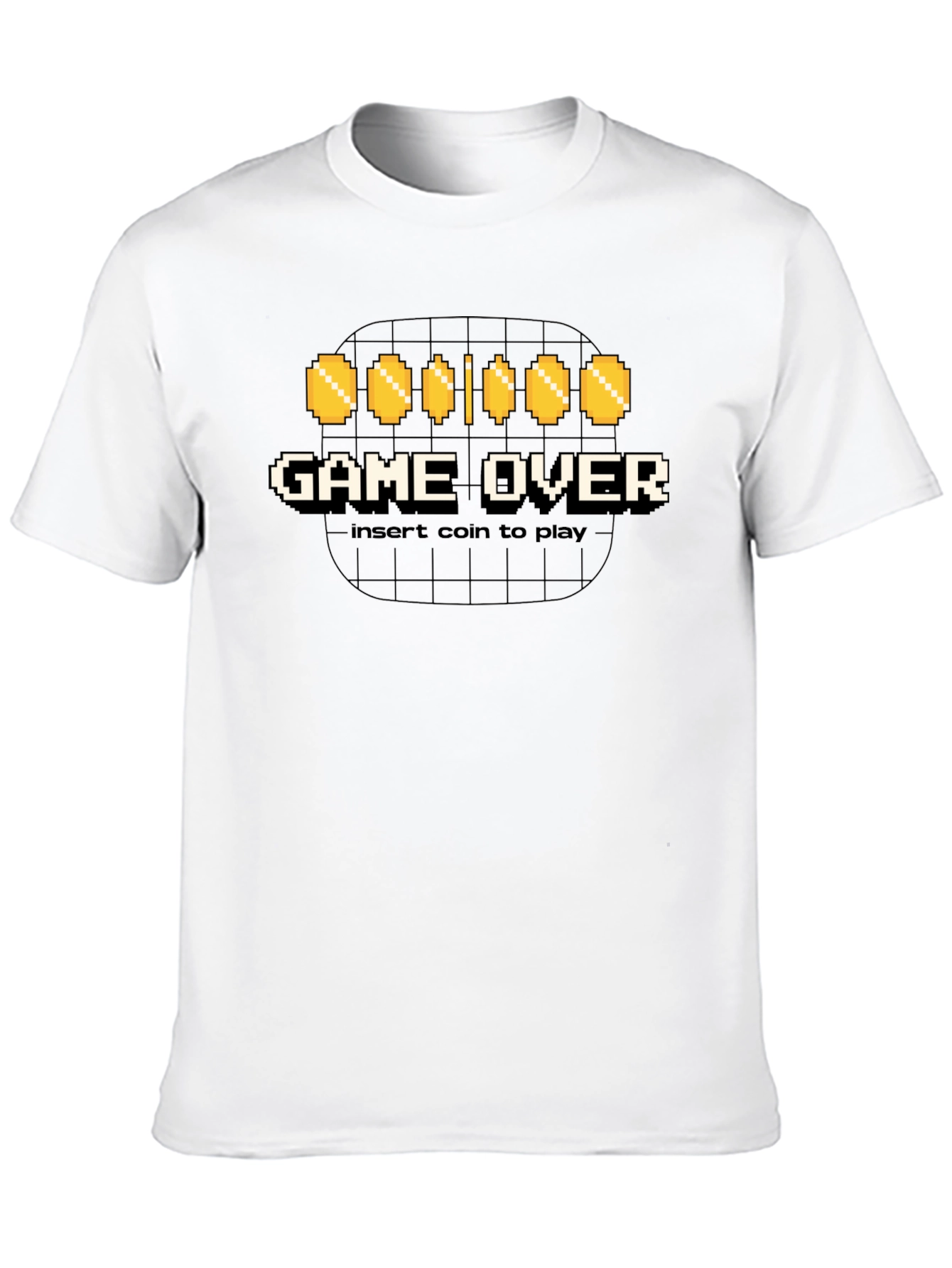 Game Over Insert Coin Black Graphic Tee