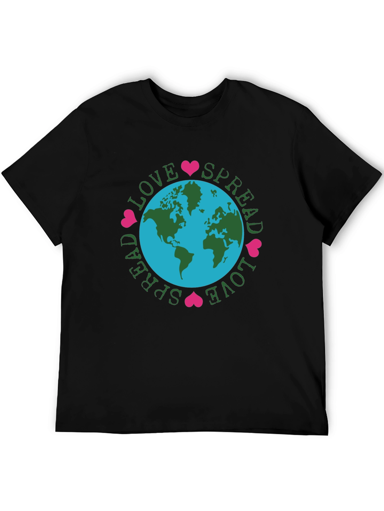 Spread Love Earth Tee - Black Graphic T-Shirt