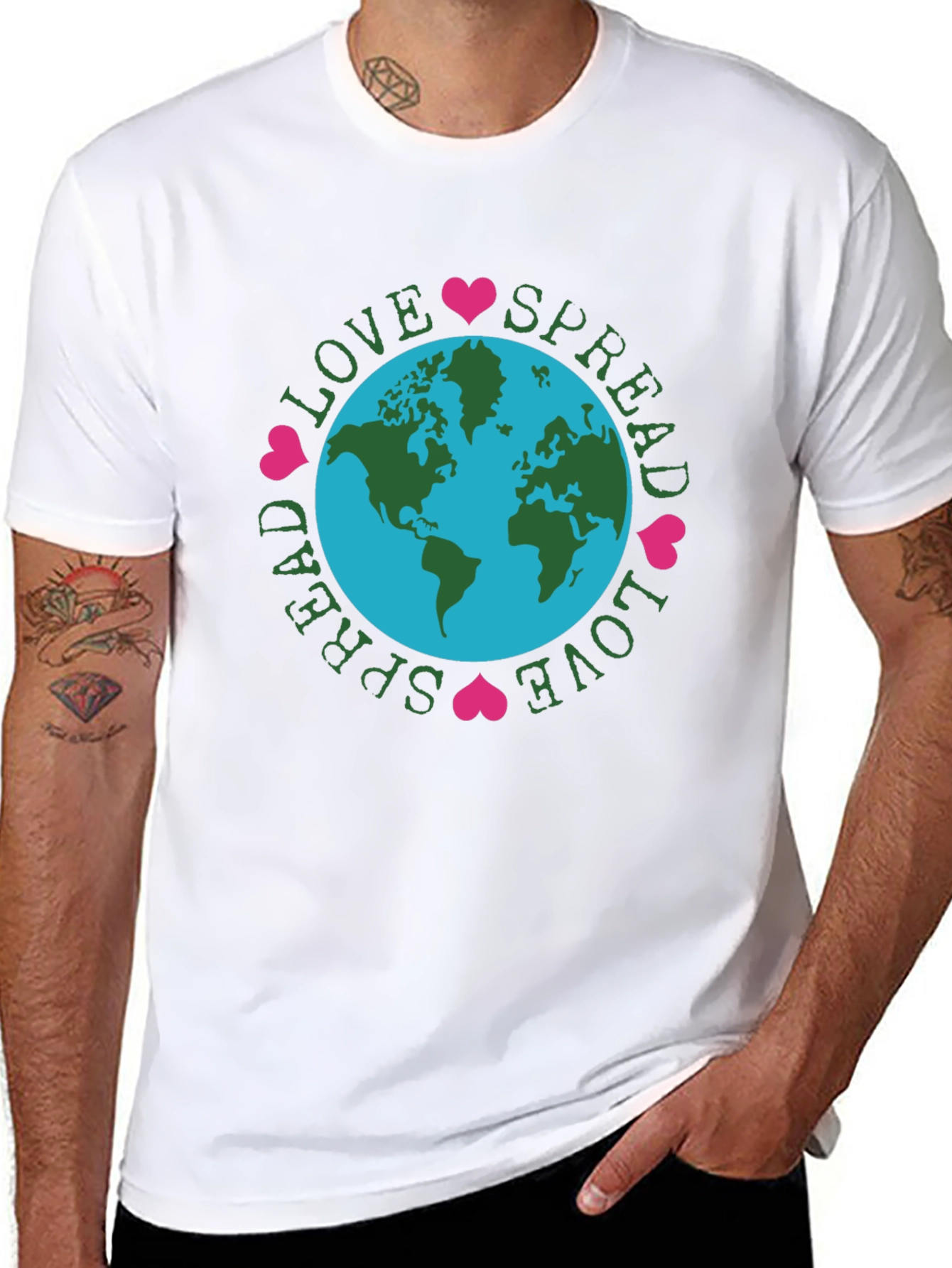 Spread Love Earth Tee - Black Graphic T-Shirt