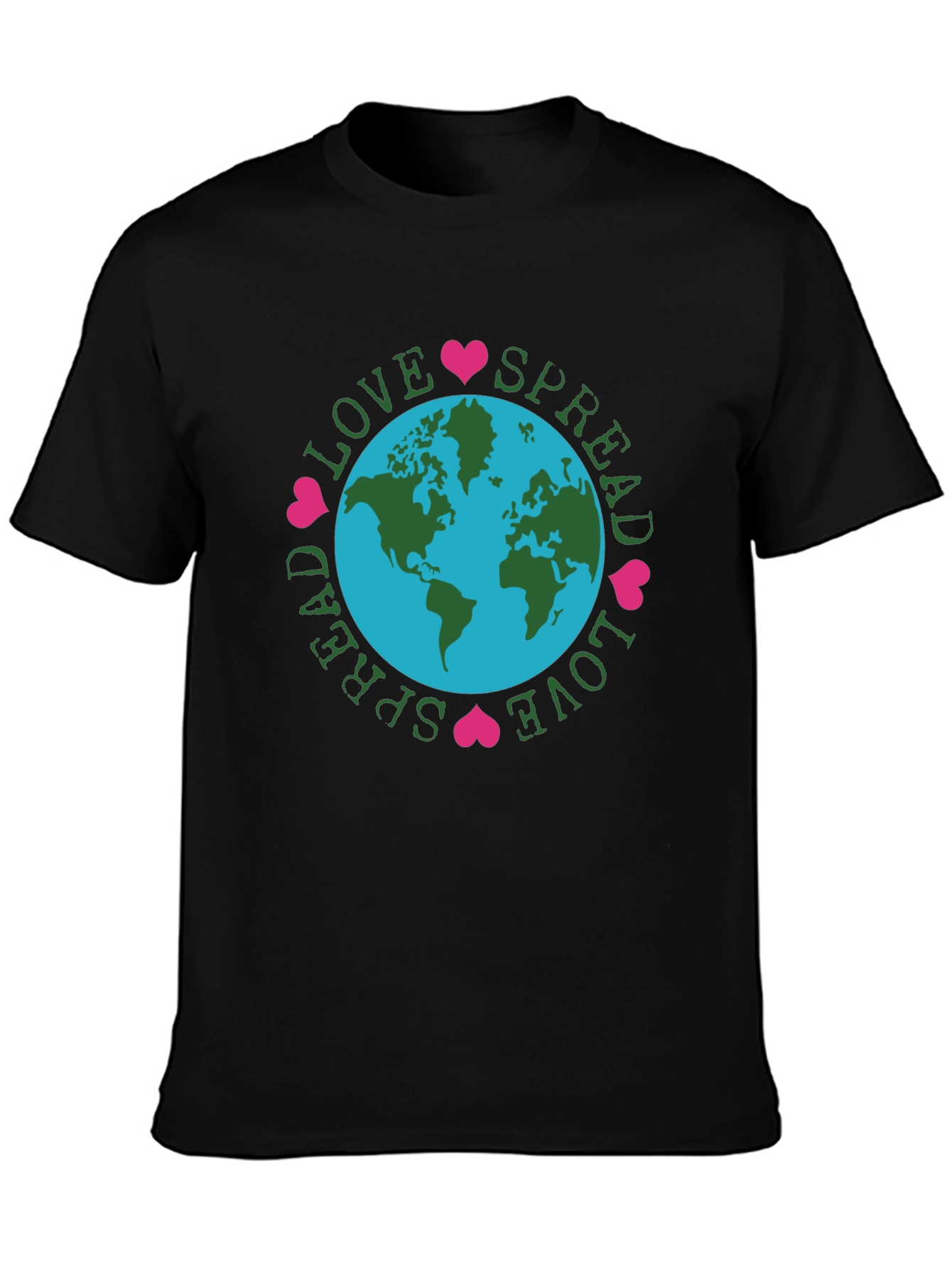Spread Love Earth Tee - Black Graphic T-Shirt