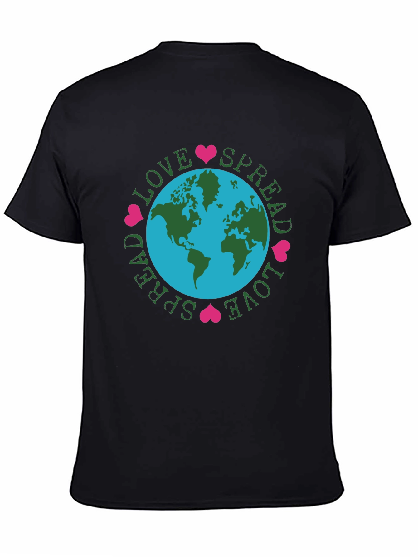 Spread Love Earth Tee - Black Graphic T-Shirt