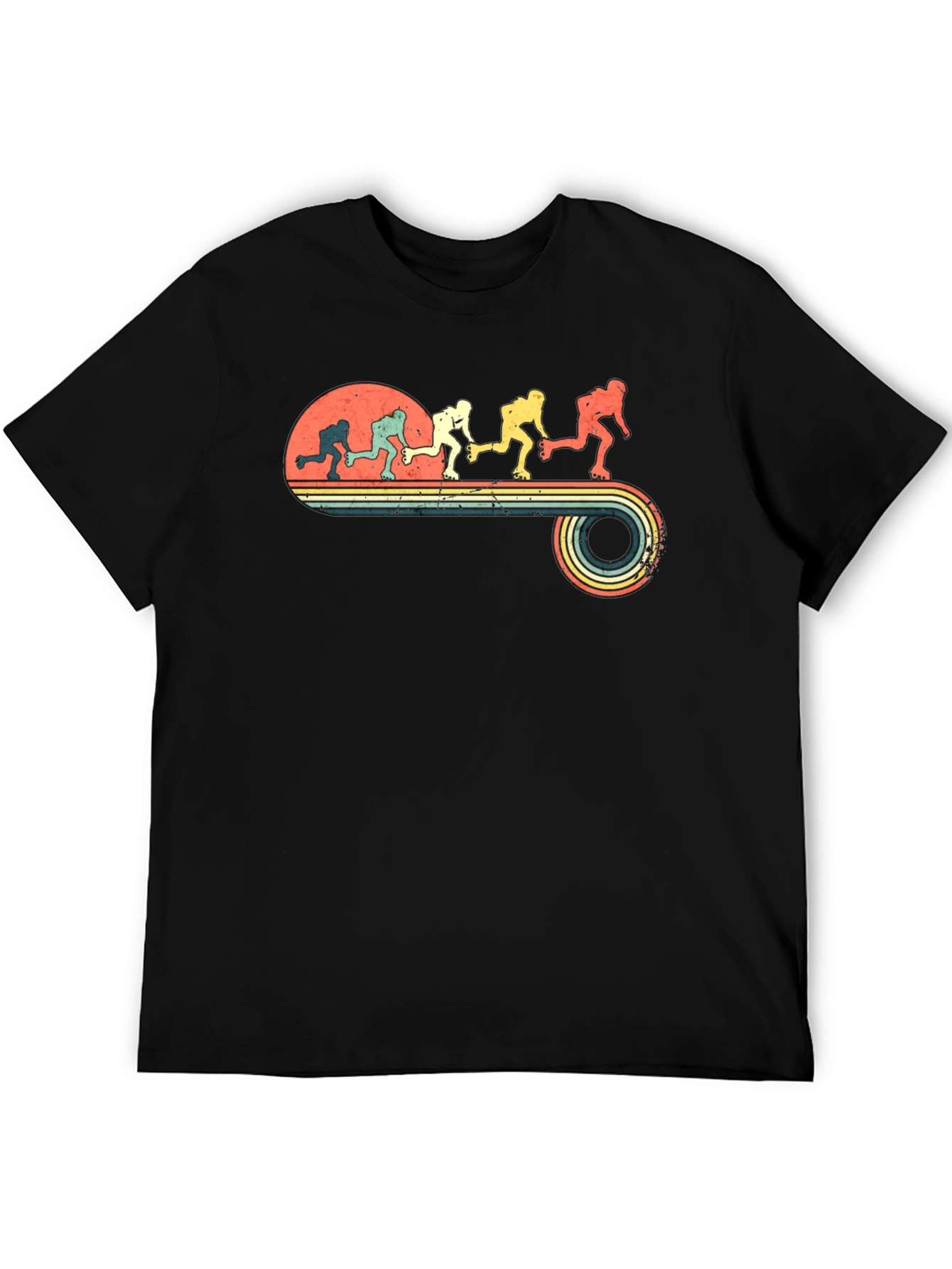 Retro Roller Skate Evolution Graphic T-Shirt