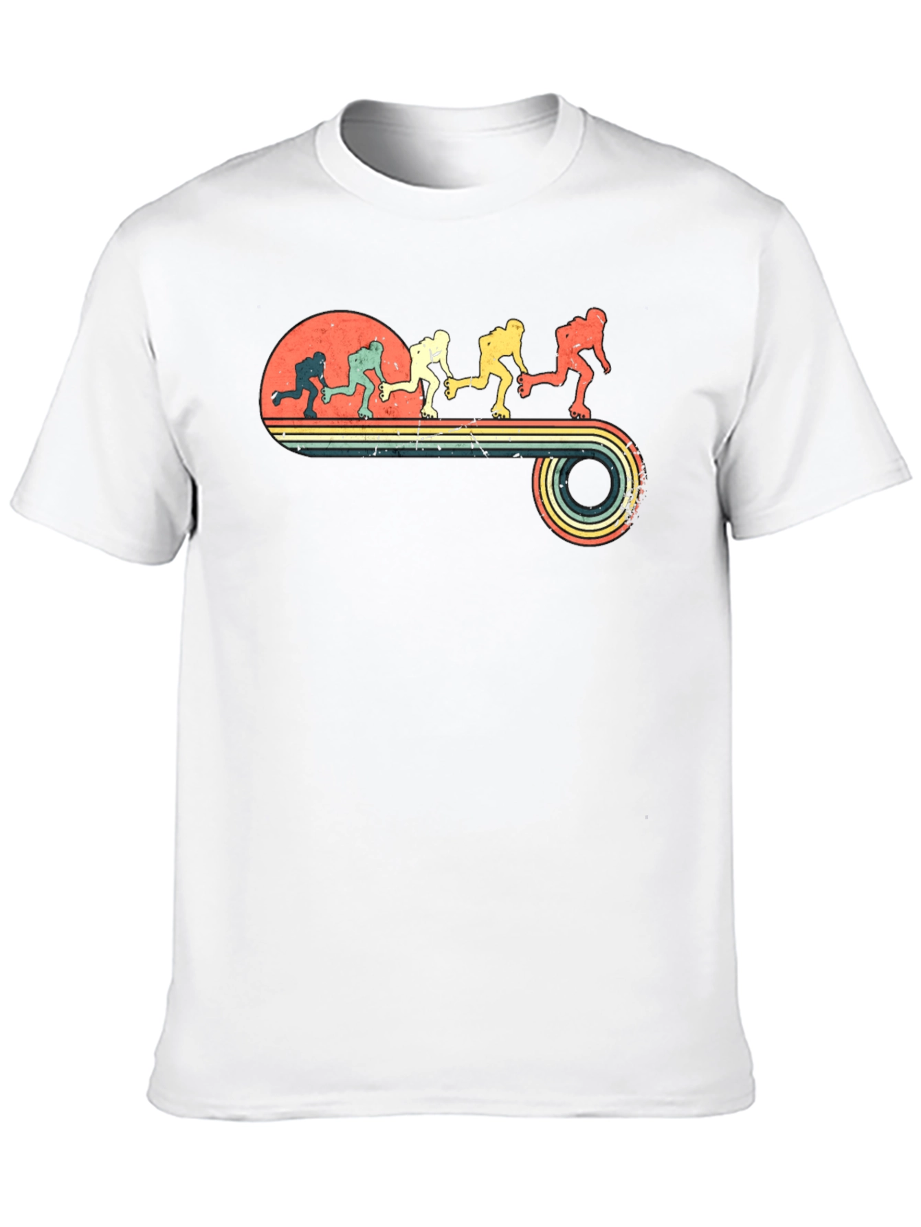 Retro Roller Skate Evolution Graphic T-Shirt