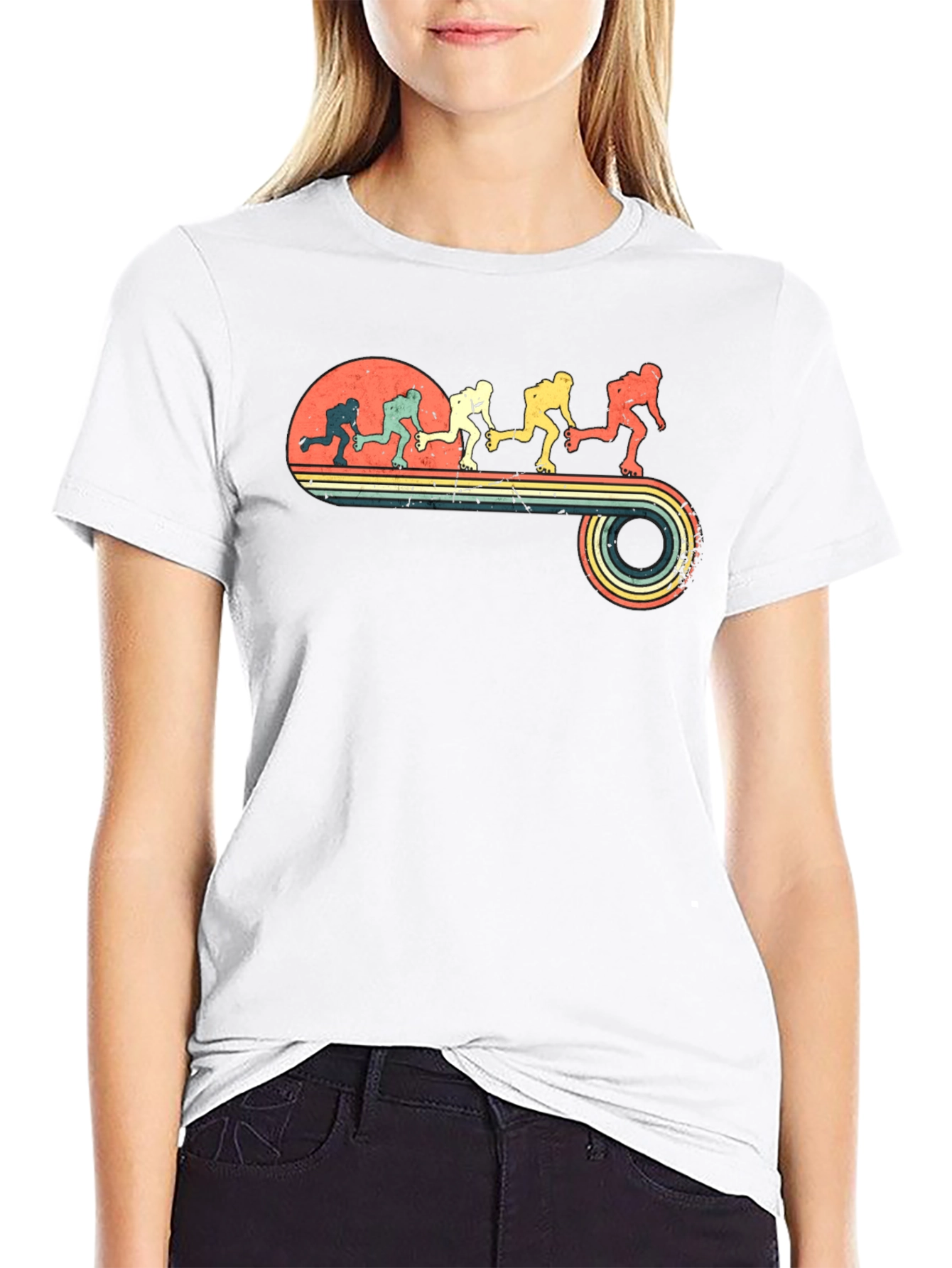 Retro Roller Skate Evolution Graphic T-Shirt