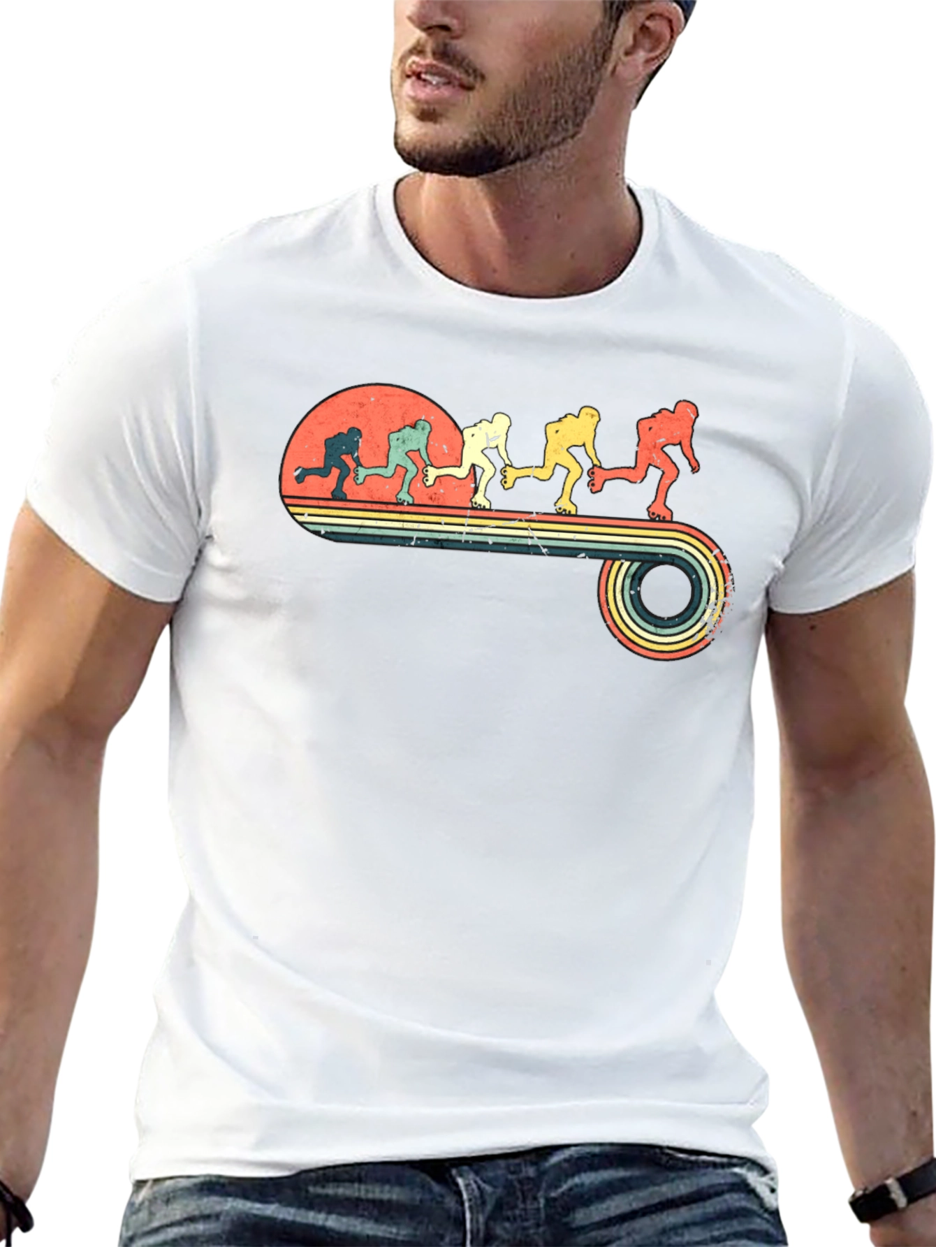 Retro Roller Skate Evolution Graphic T-Shirt