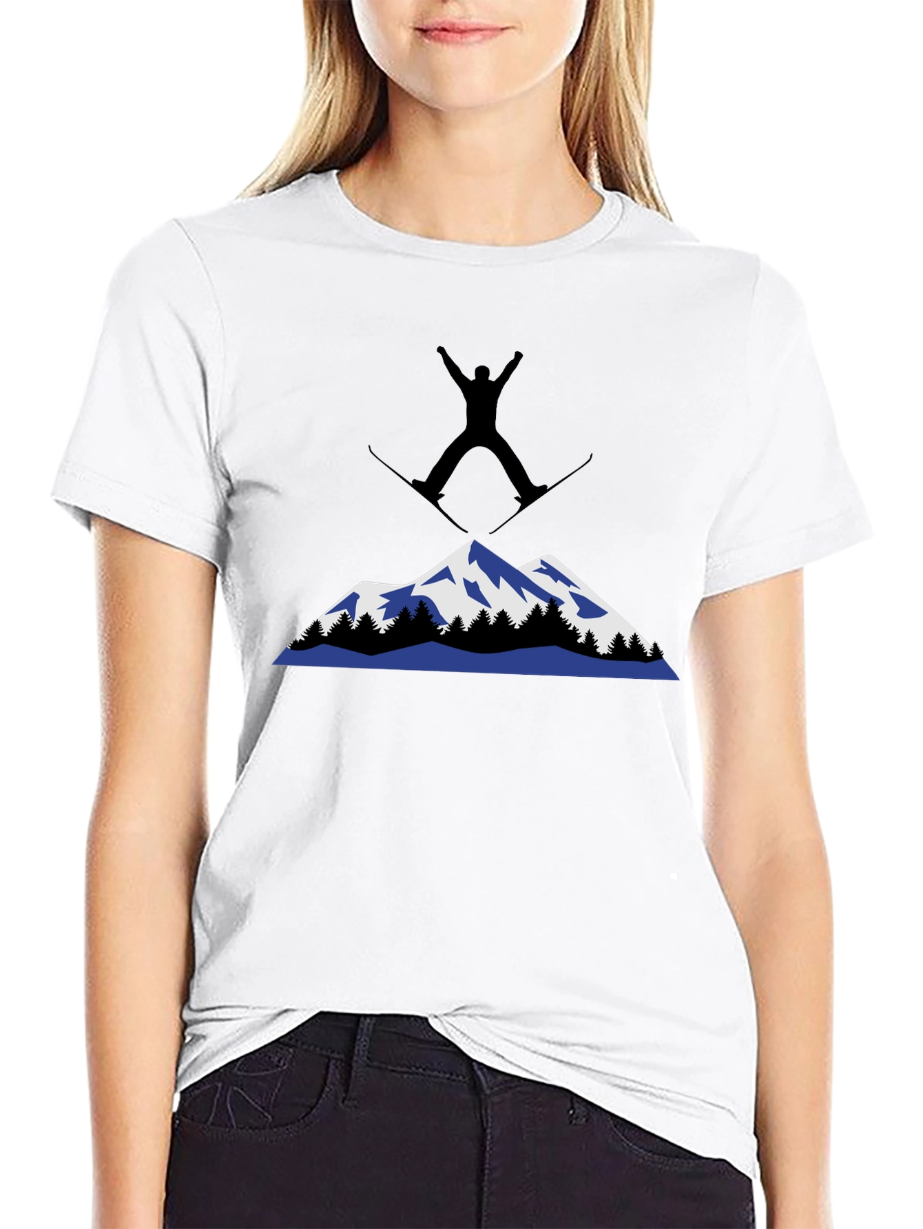 Mountain Skiing Graphic T-Shirt