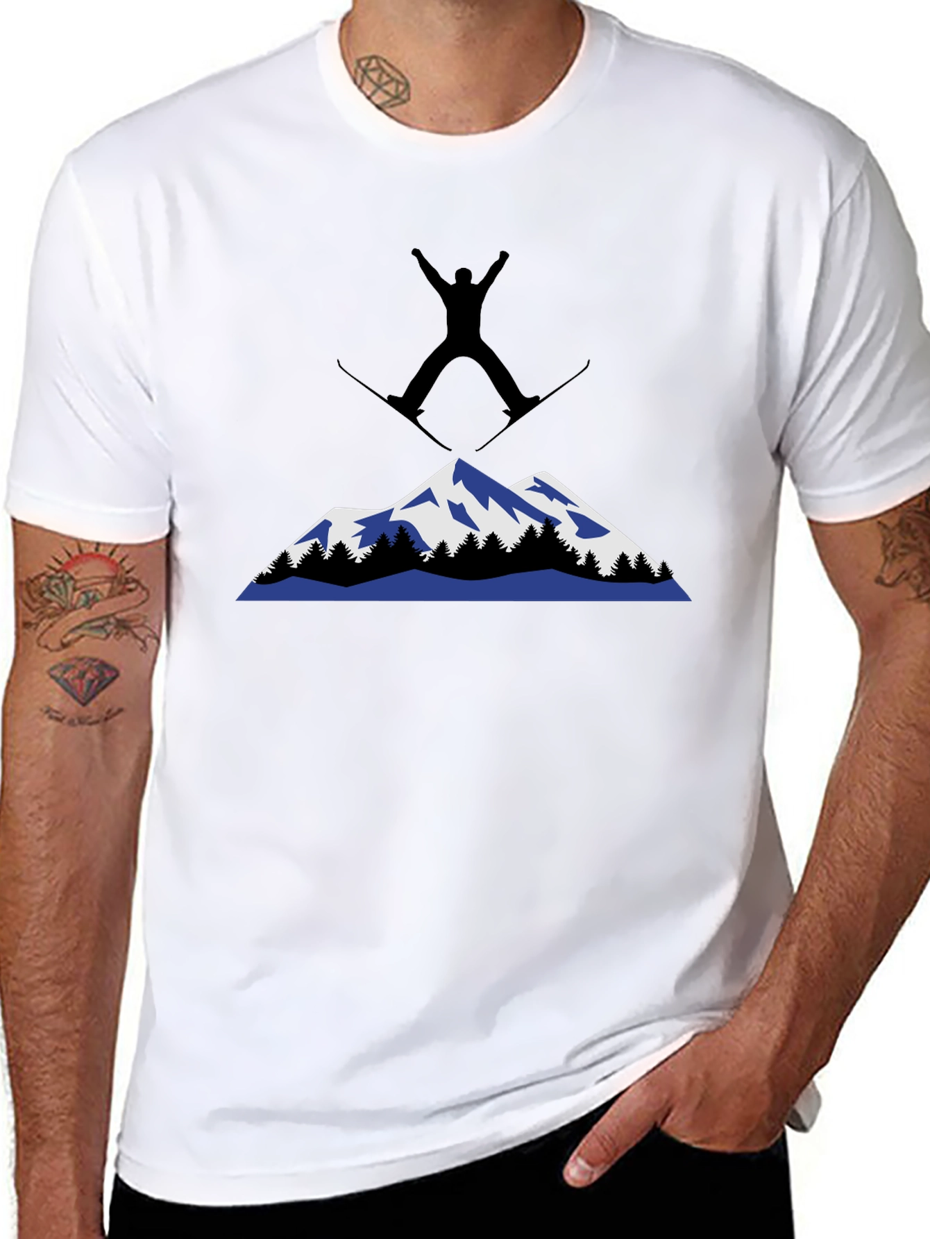 Mountain Skiing Graphic T-Shirt