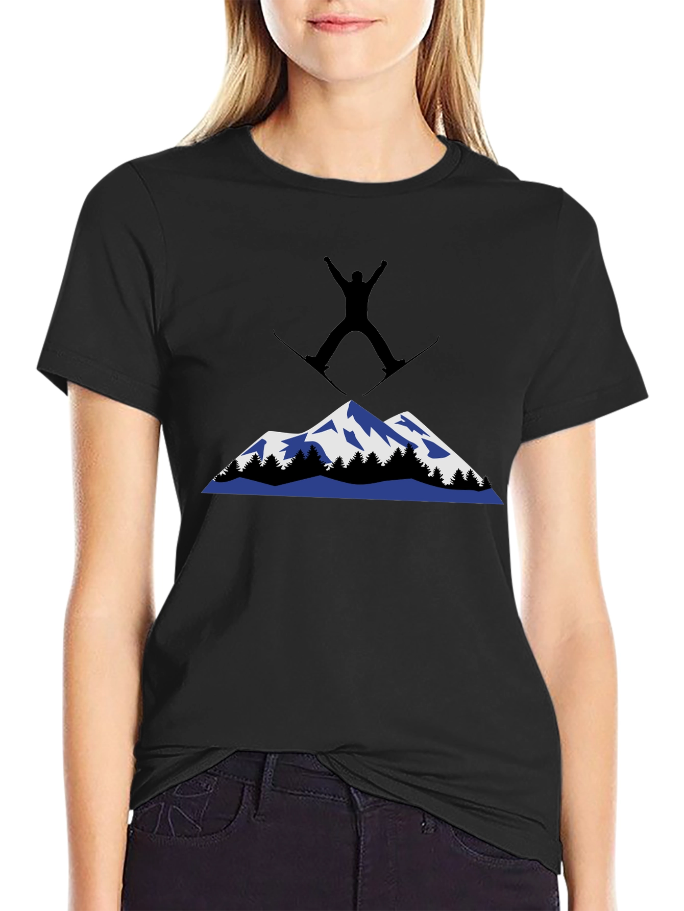 Mountain Skiing Graphic T-Shirt