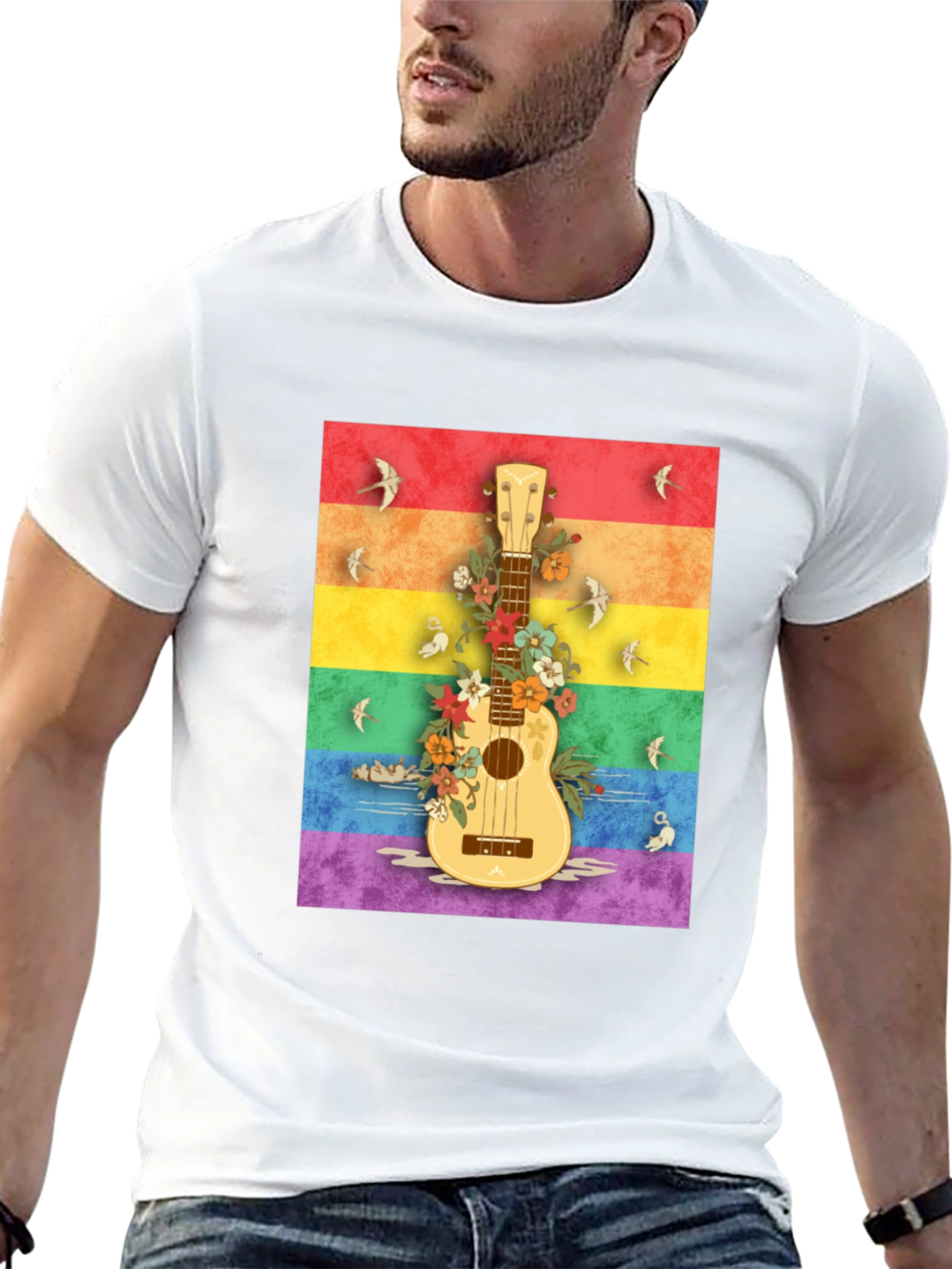 Rainbow Ukulele Graphic Tee
