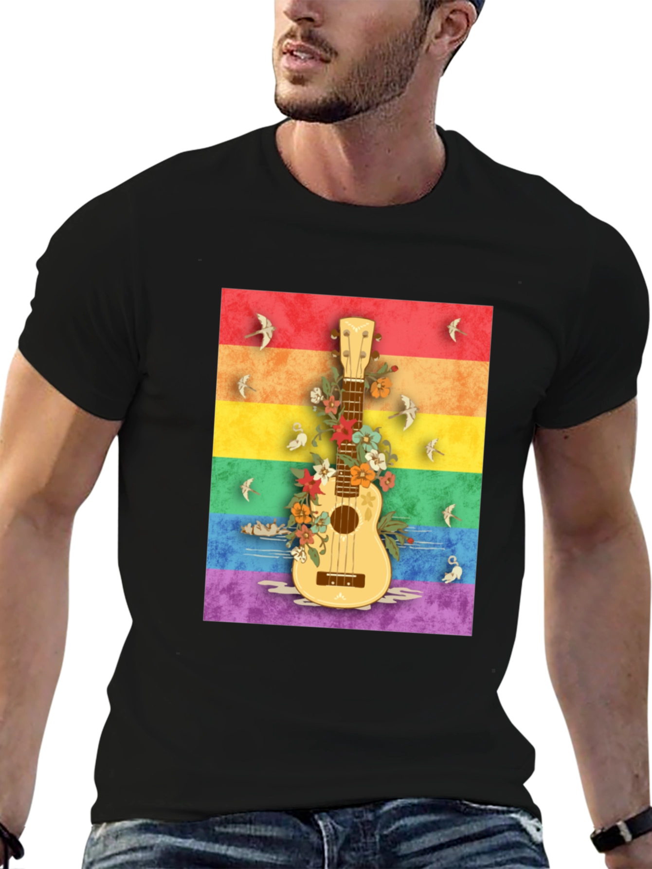 Rainbow Ukulele Graphic Tee