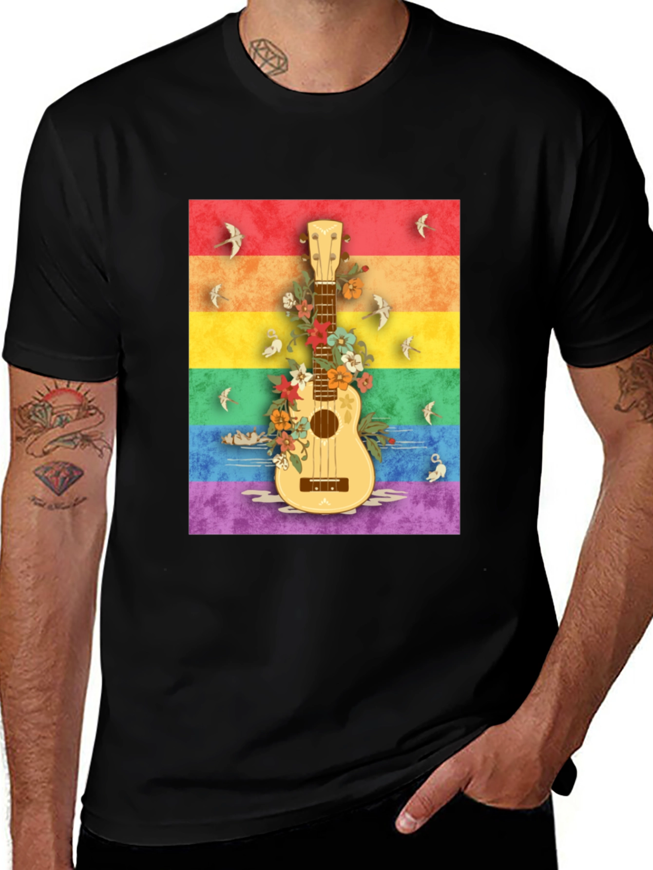 Rainbow Ukulele Graphic Tee