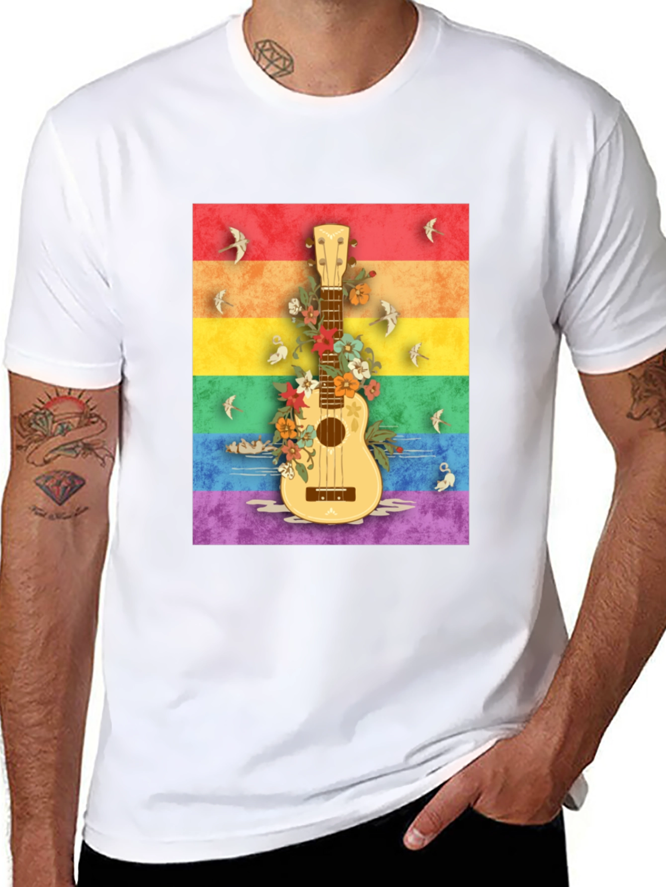 Rainbow Ukulele Graphic Tee