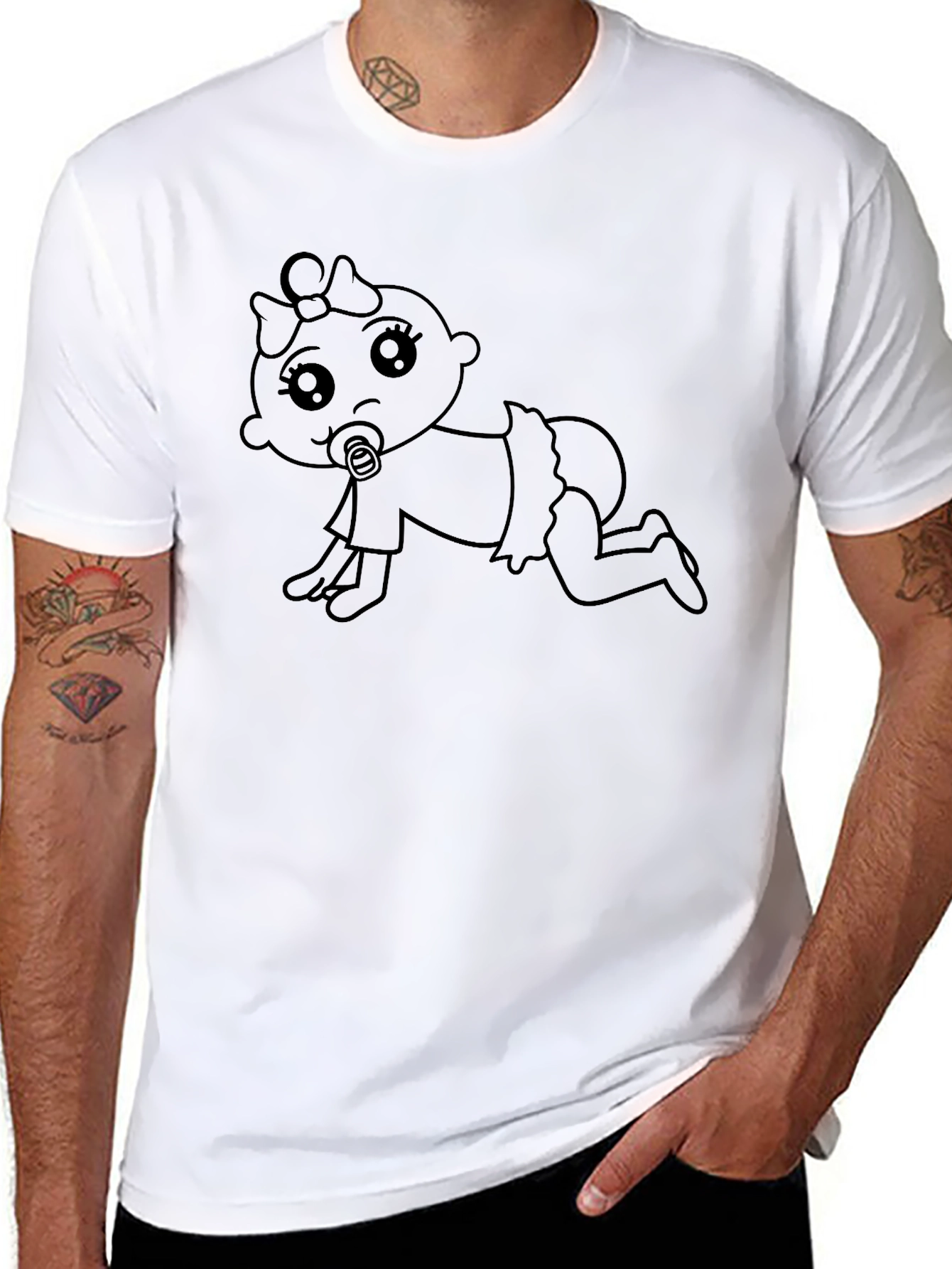 Cute Baby Graphic Tee - Black T-Shirt