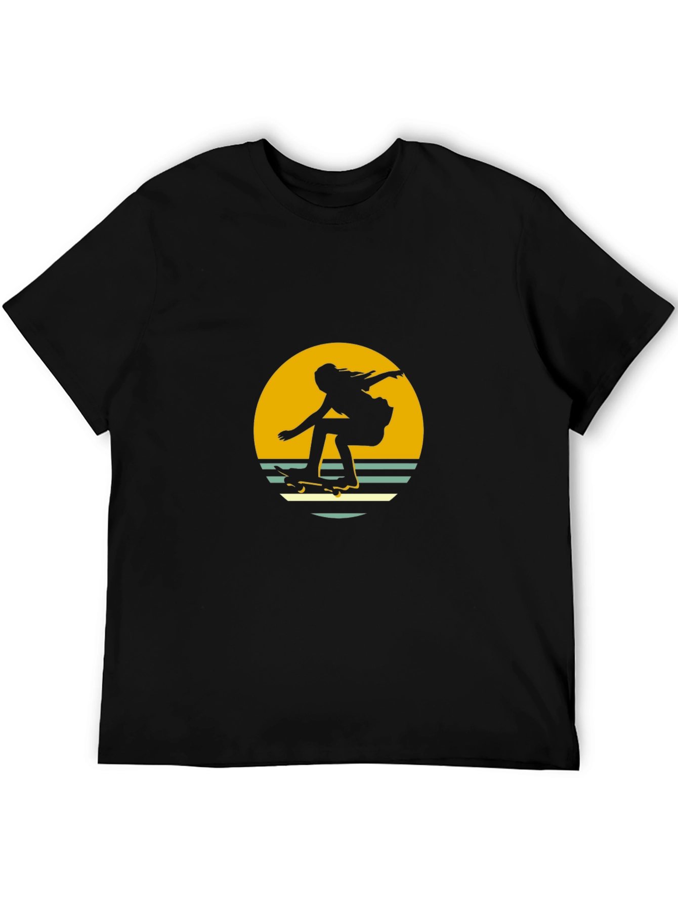 Retro Skater Graphic Tee - Black