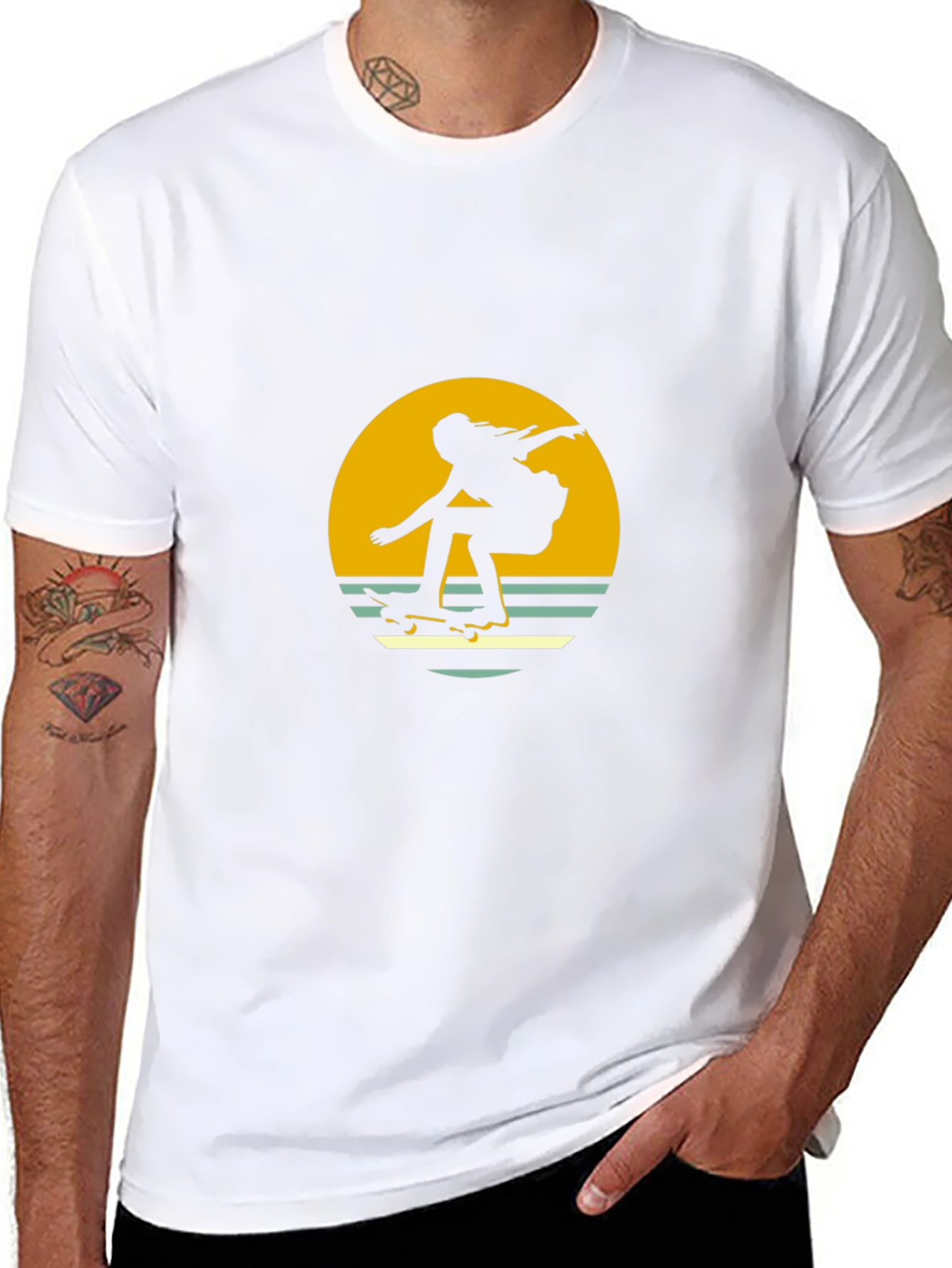 Retro Skater Graphic Tee - Black