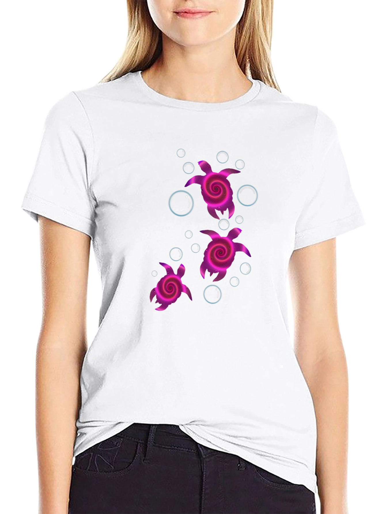 Funky Turtle Graphic Tee - Black