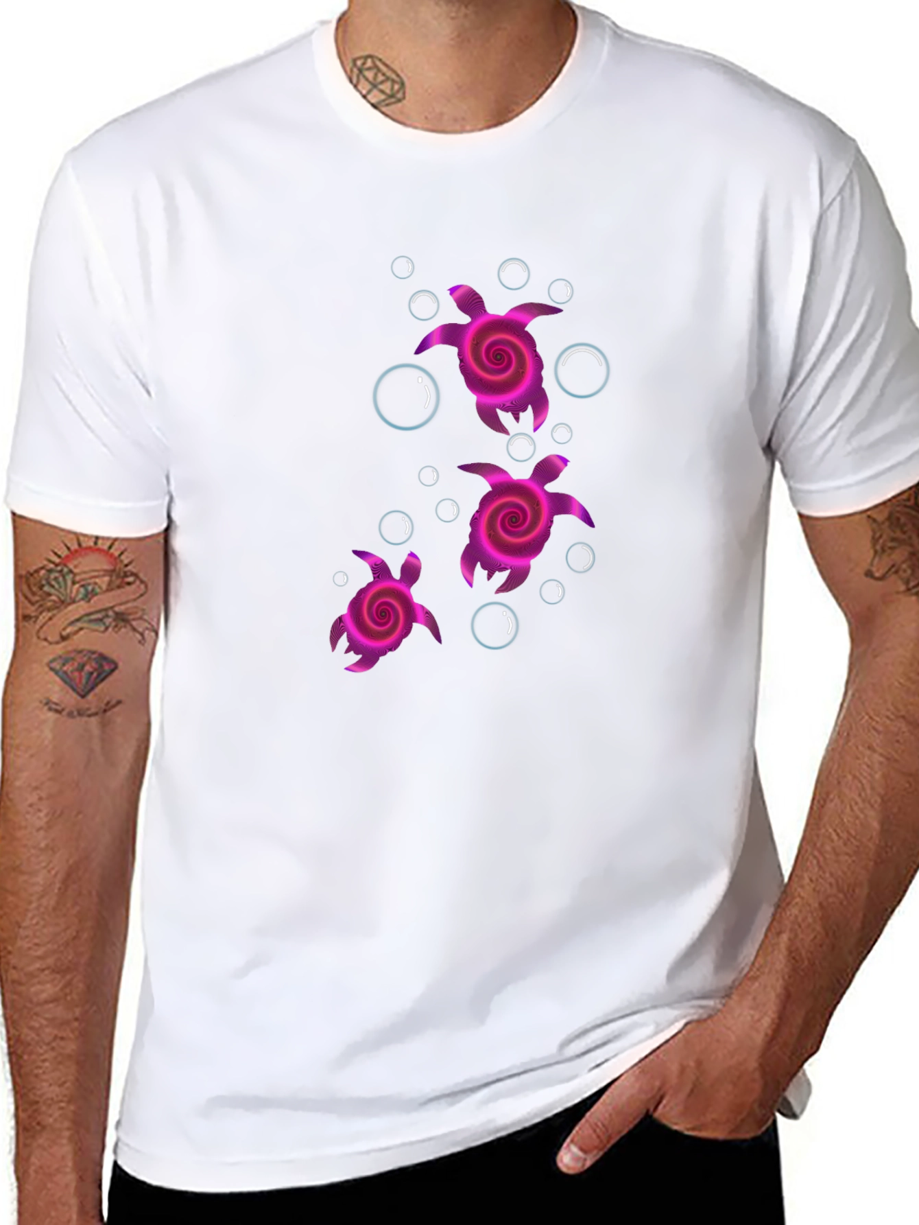 Funky Turtle Graphic Tee - Black