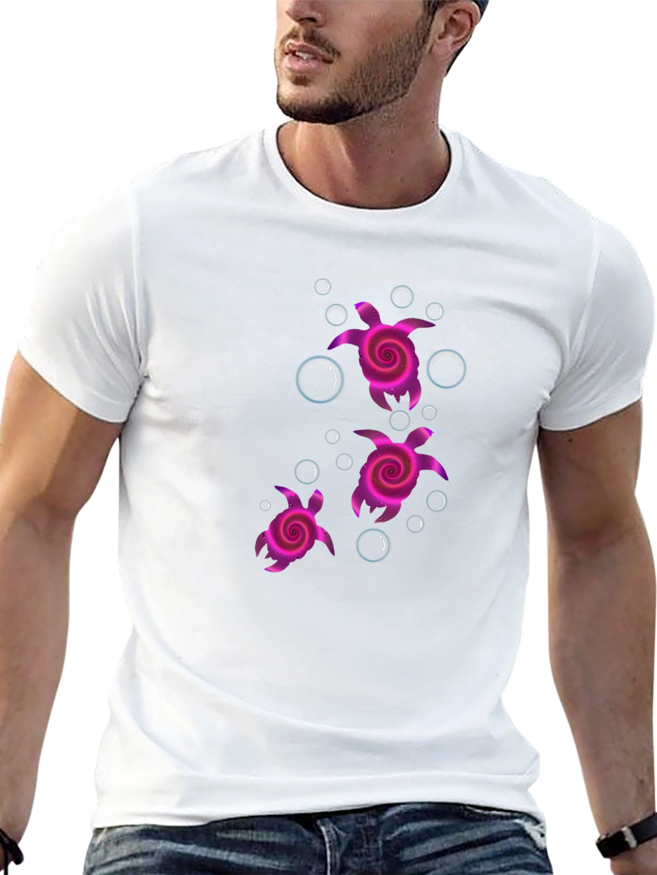 Funky Turtle Graphic Tee - Black