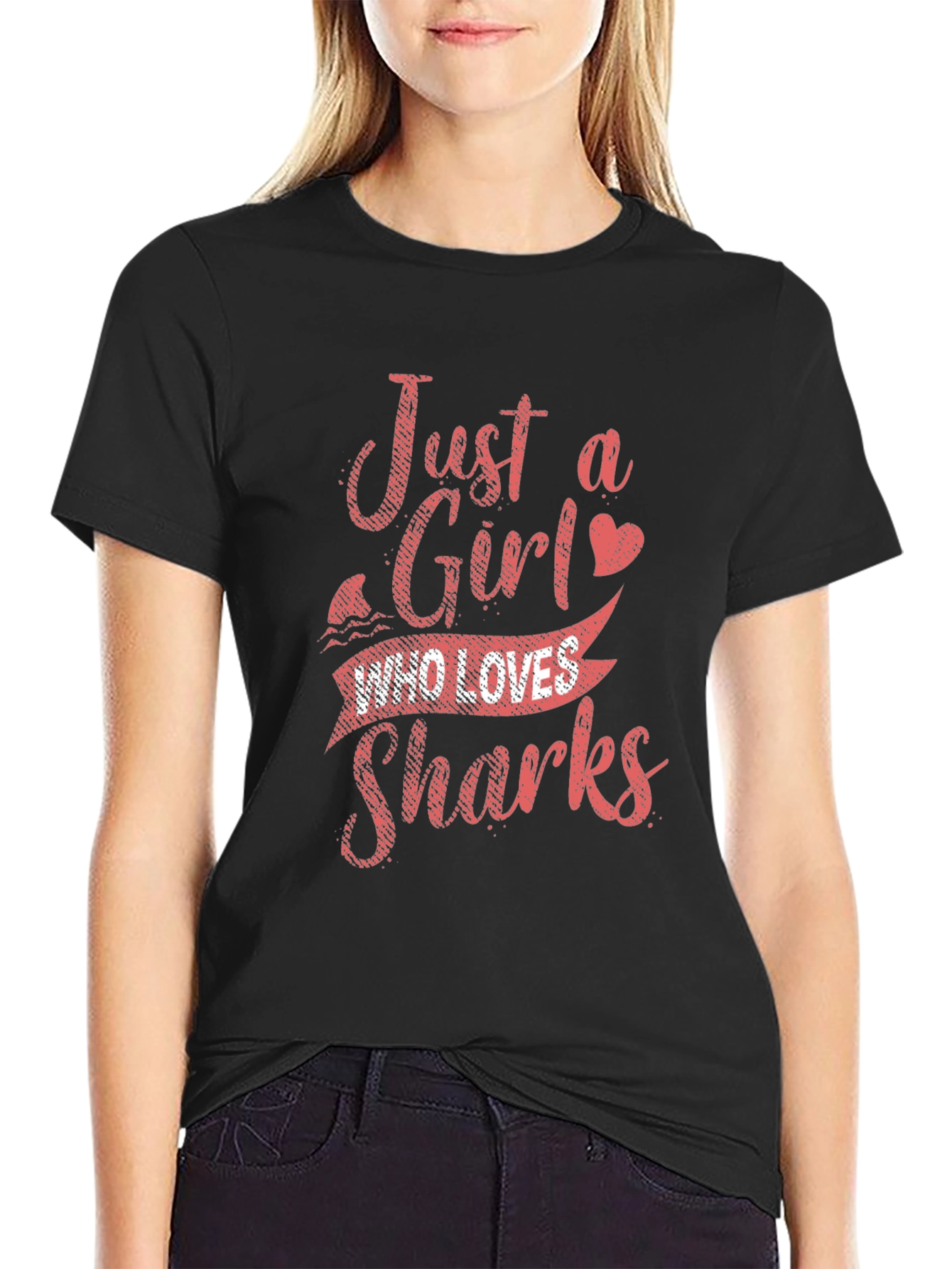 Just a Girl Who Loves Sharks Graphic T-Shirt