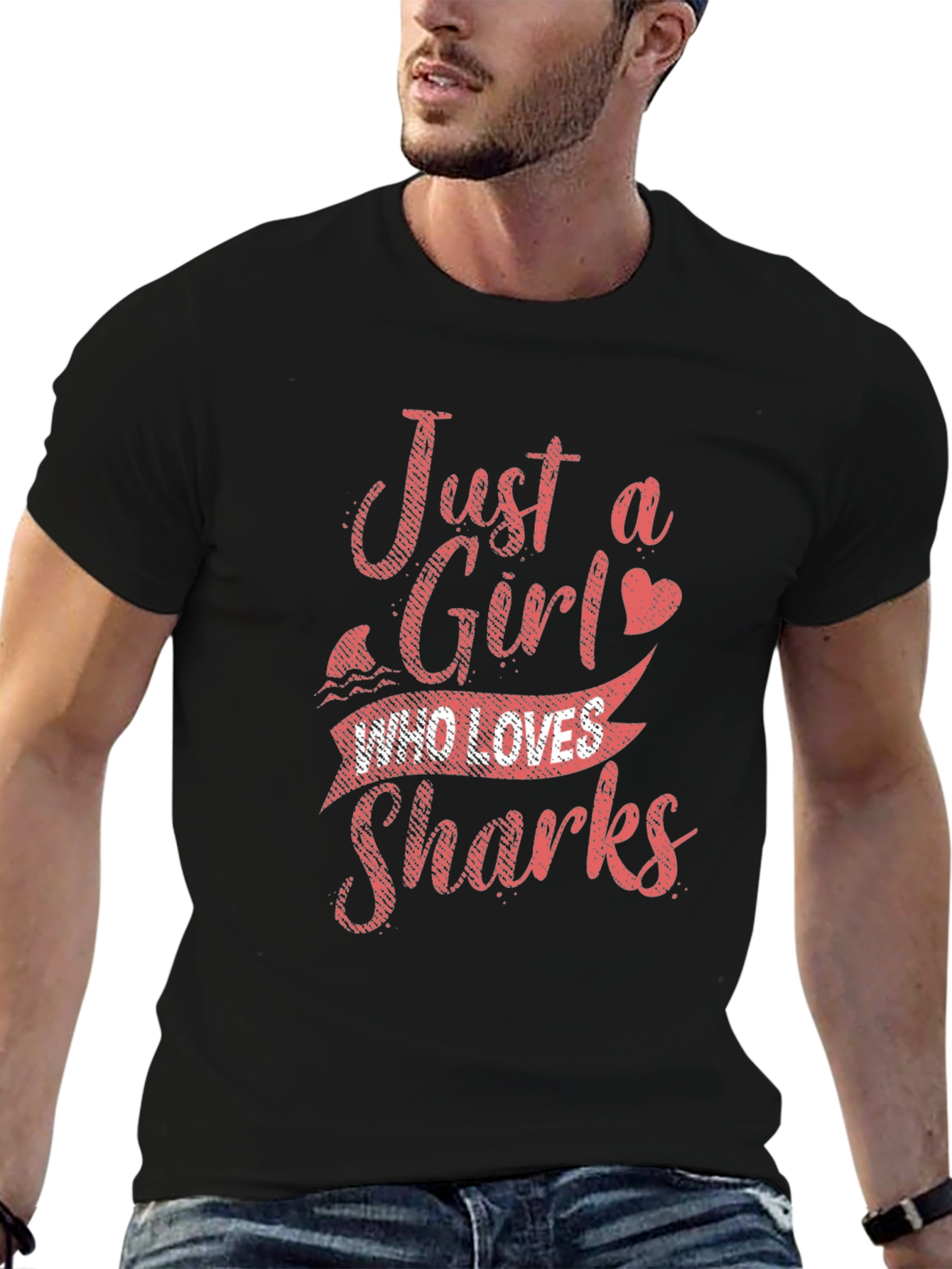 Just a Girl Who Loves Sharks Graphic T-Shirt