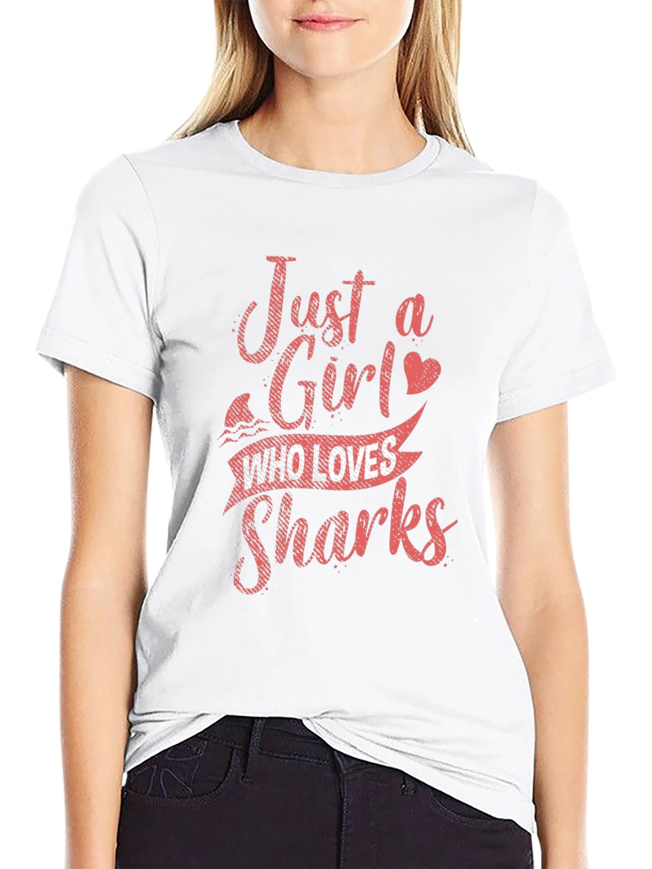Just a Girl Who Loves Sharks Graphic T-Shirt