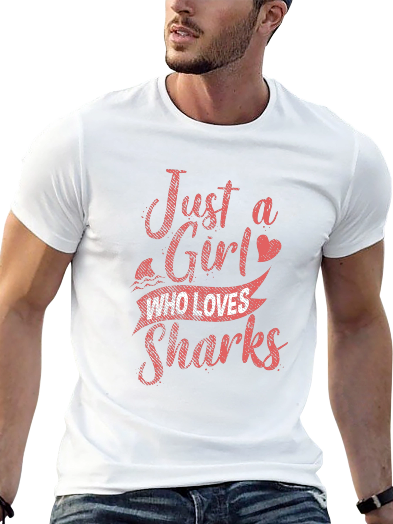 Just a Girl Who Loves Sharks Graphic T-Shirt