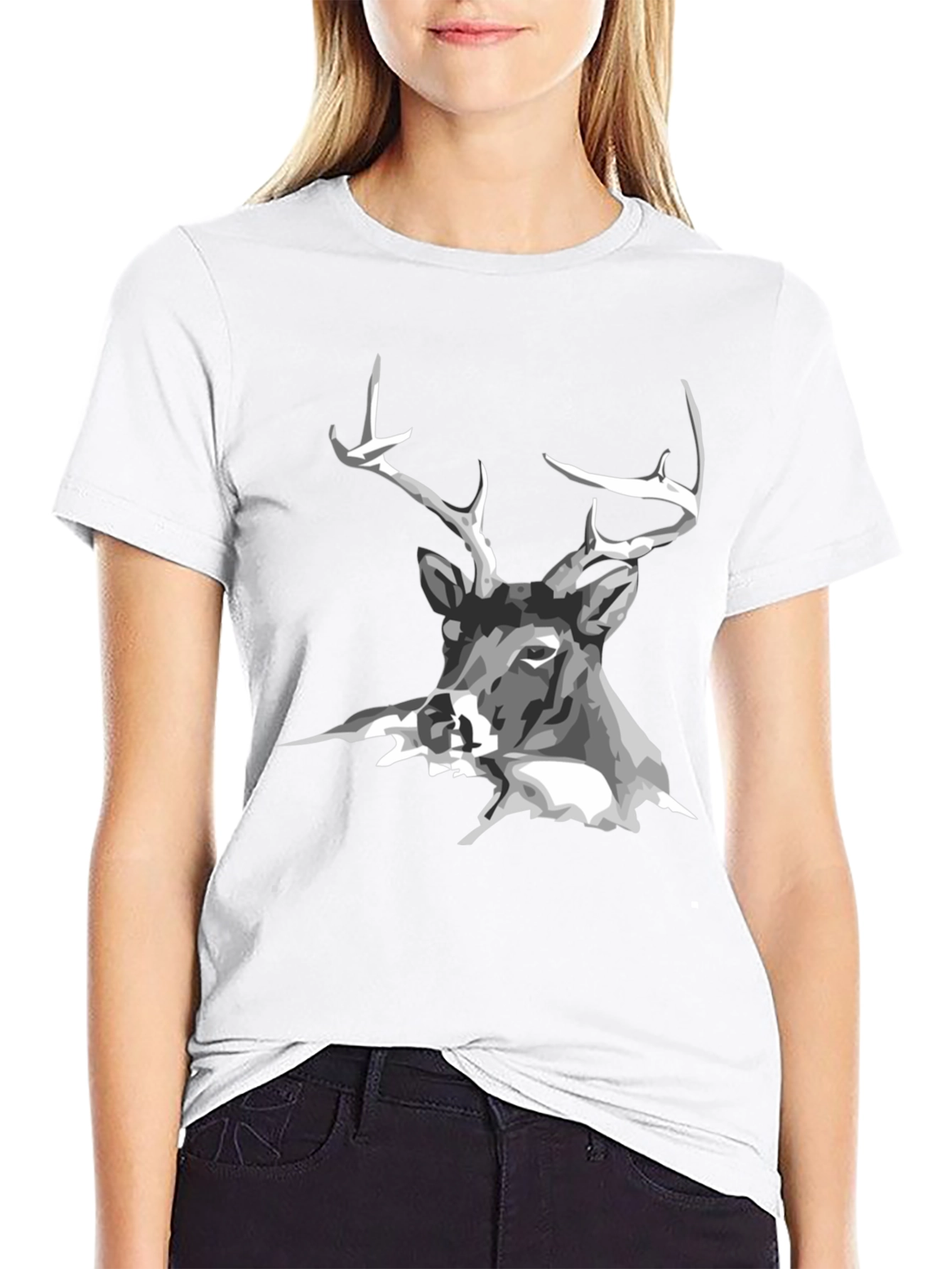 Black Deer Graphic Tee - Mens Casual T-Shirt