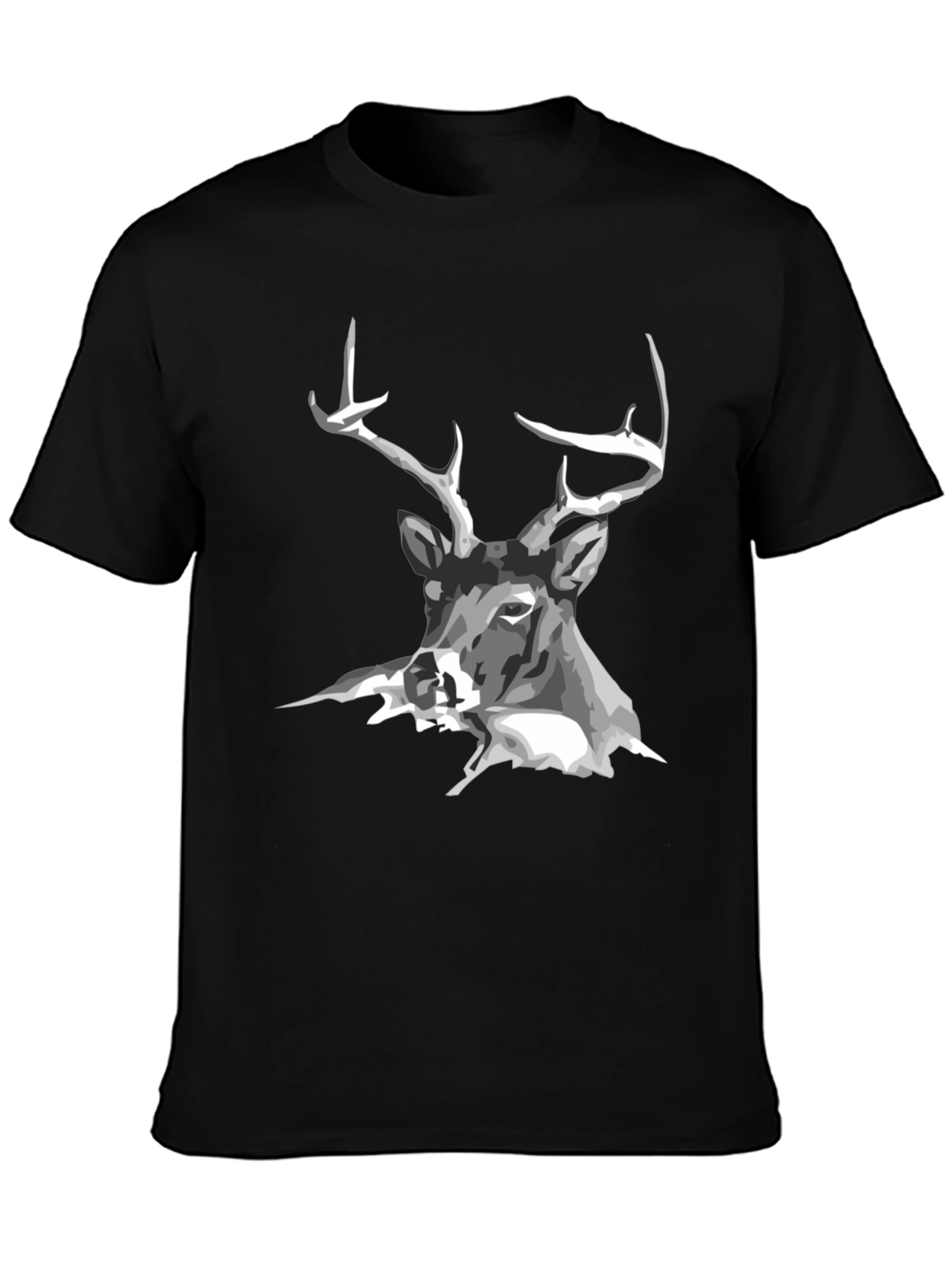Black Deer Graphic Tee - Mens Casual T-Shirt