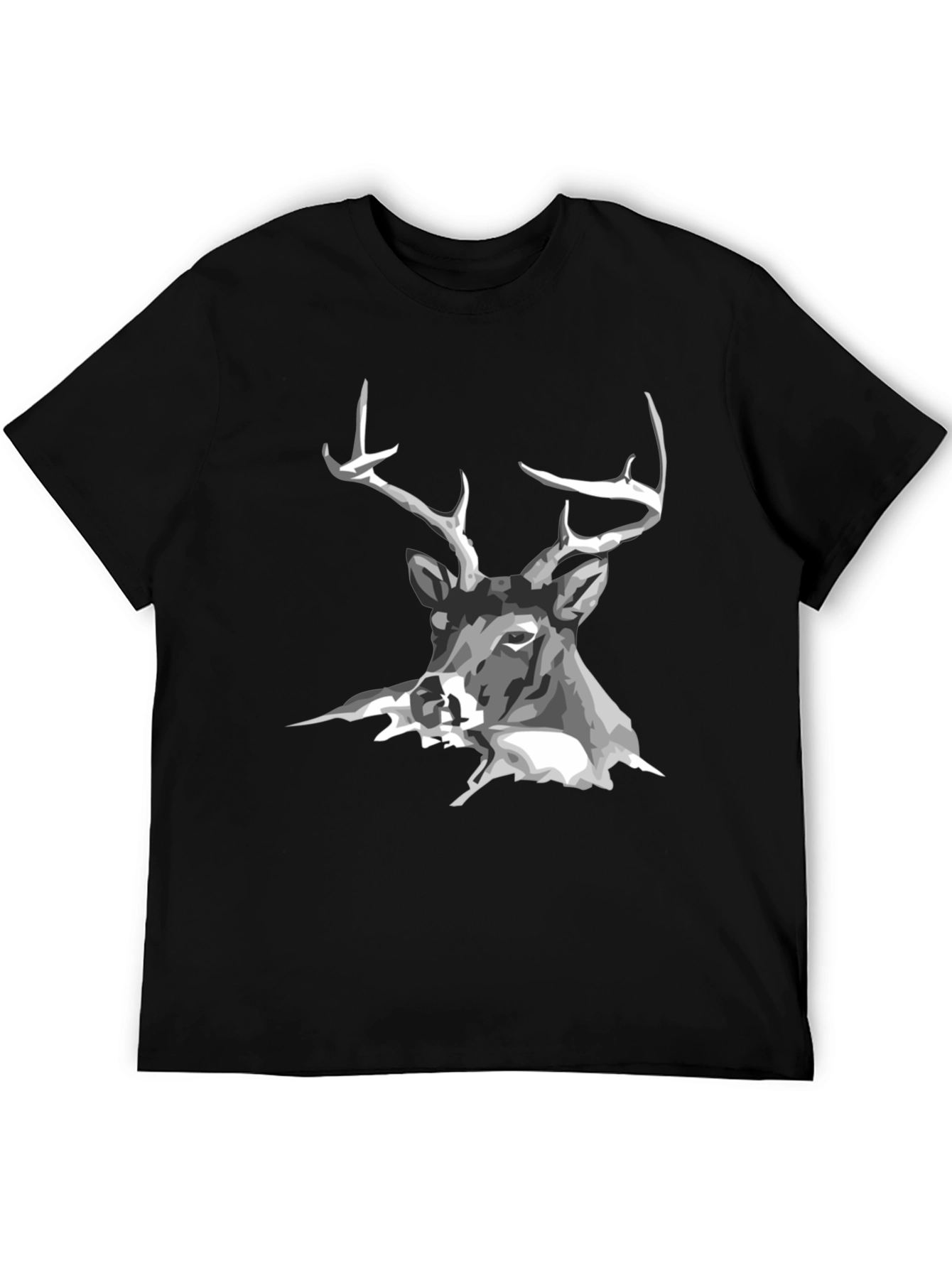 Black Deer Graphic Tee - Mens Casual T-Shirt