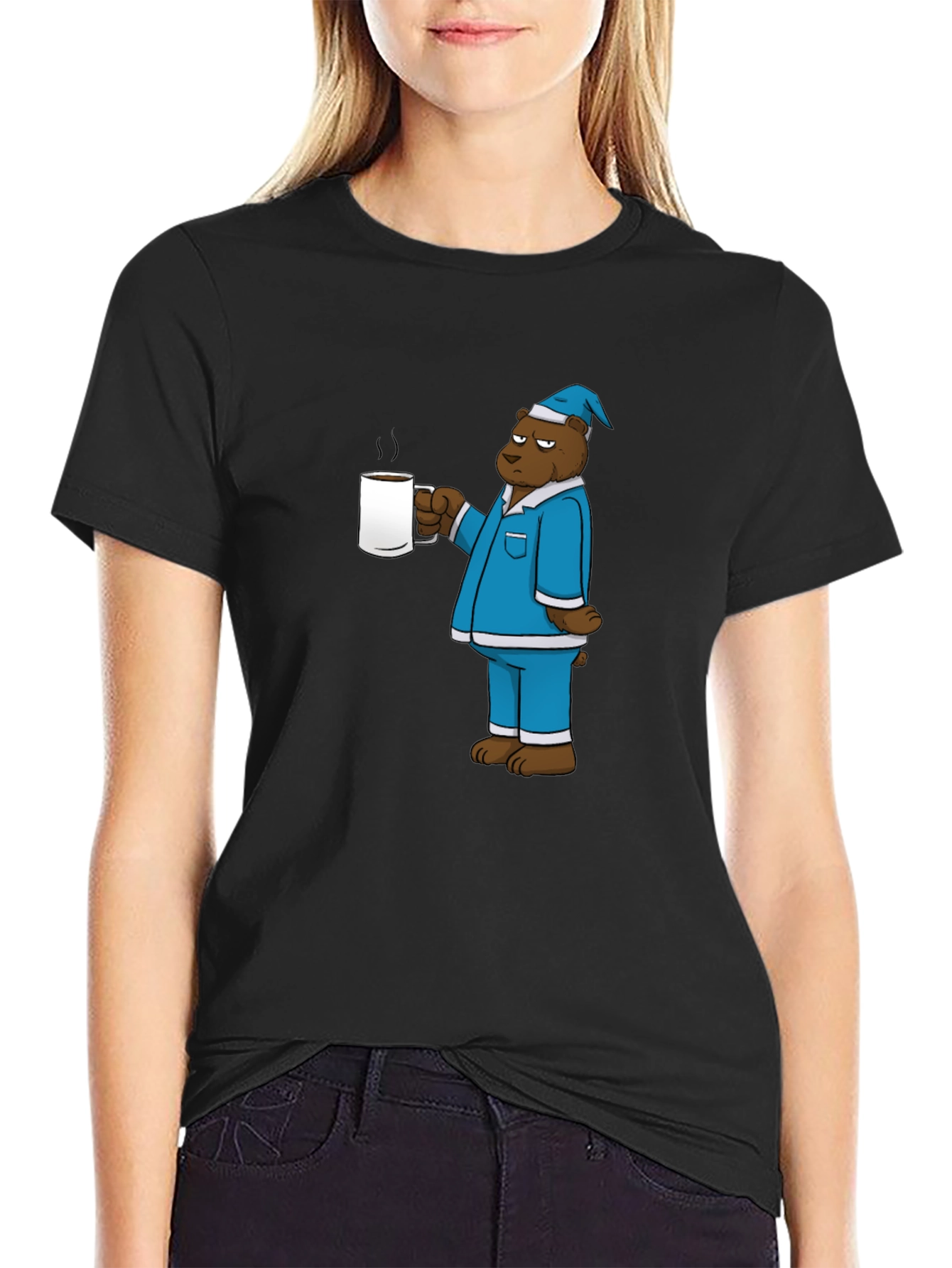 Bear in Pajamas Coffee Graphic Tee