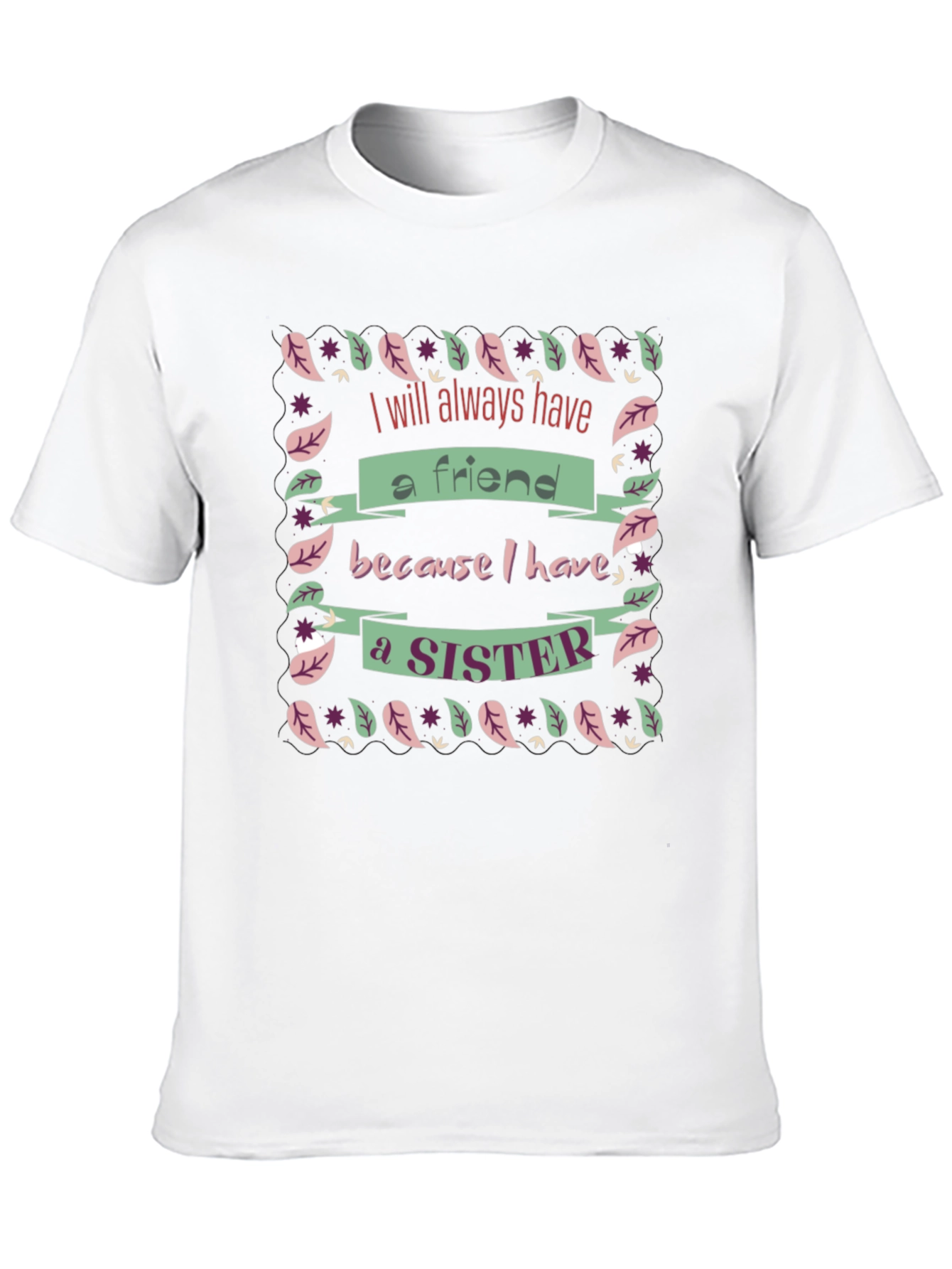 Sister Friend Black Graphic T-Shirt