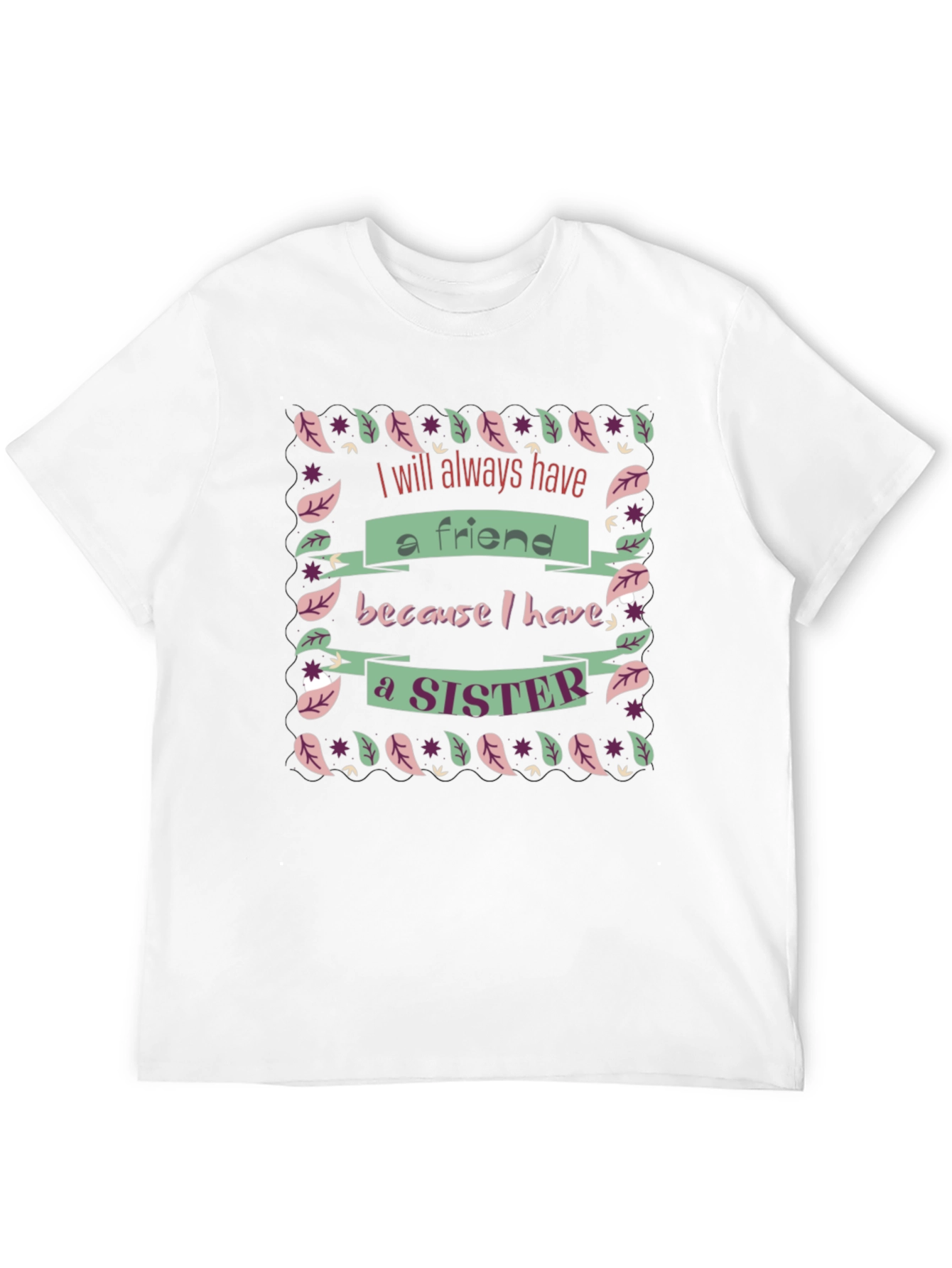 Sister Friend Black Graphic T-Shirt