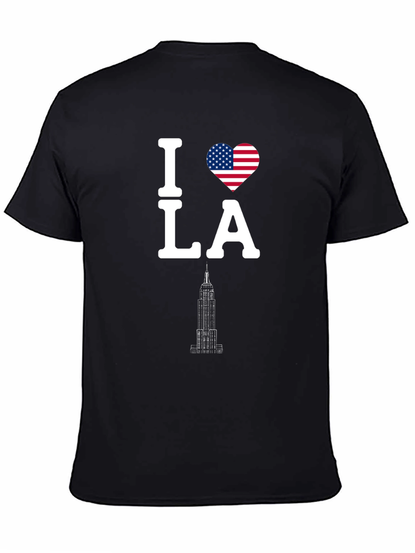 I Love LA T-Shirt with US Flag Heart Design