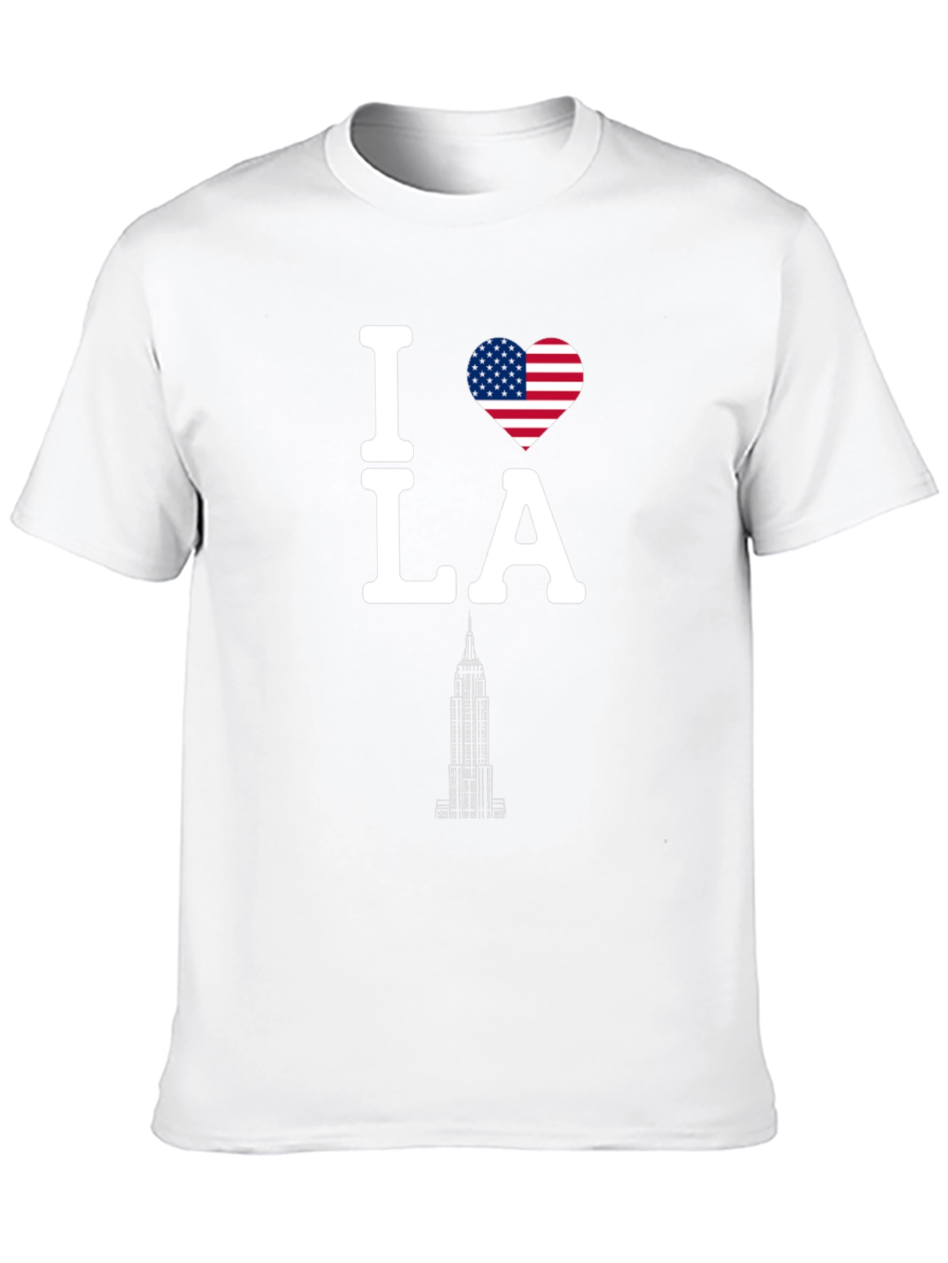 I Love LA T-Shirt with US Flag Heart Design