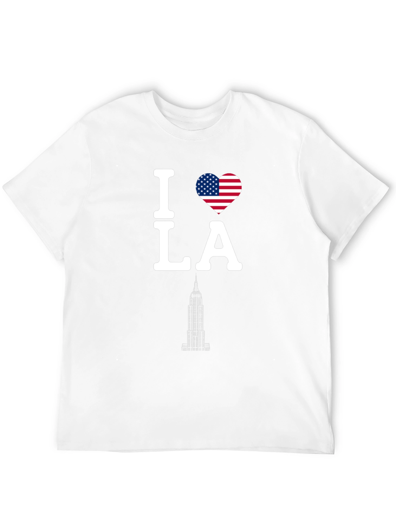 I Love LA T-Shirt with US Flag Heart Design