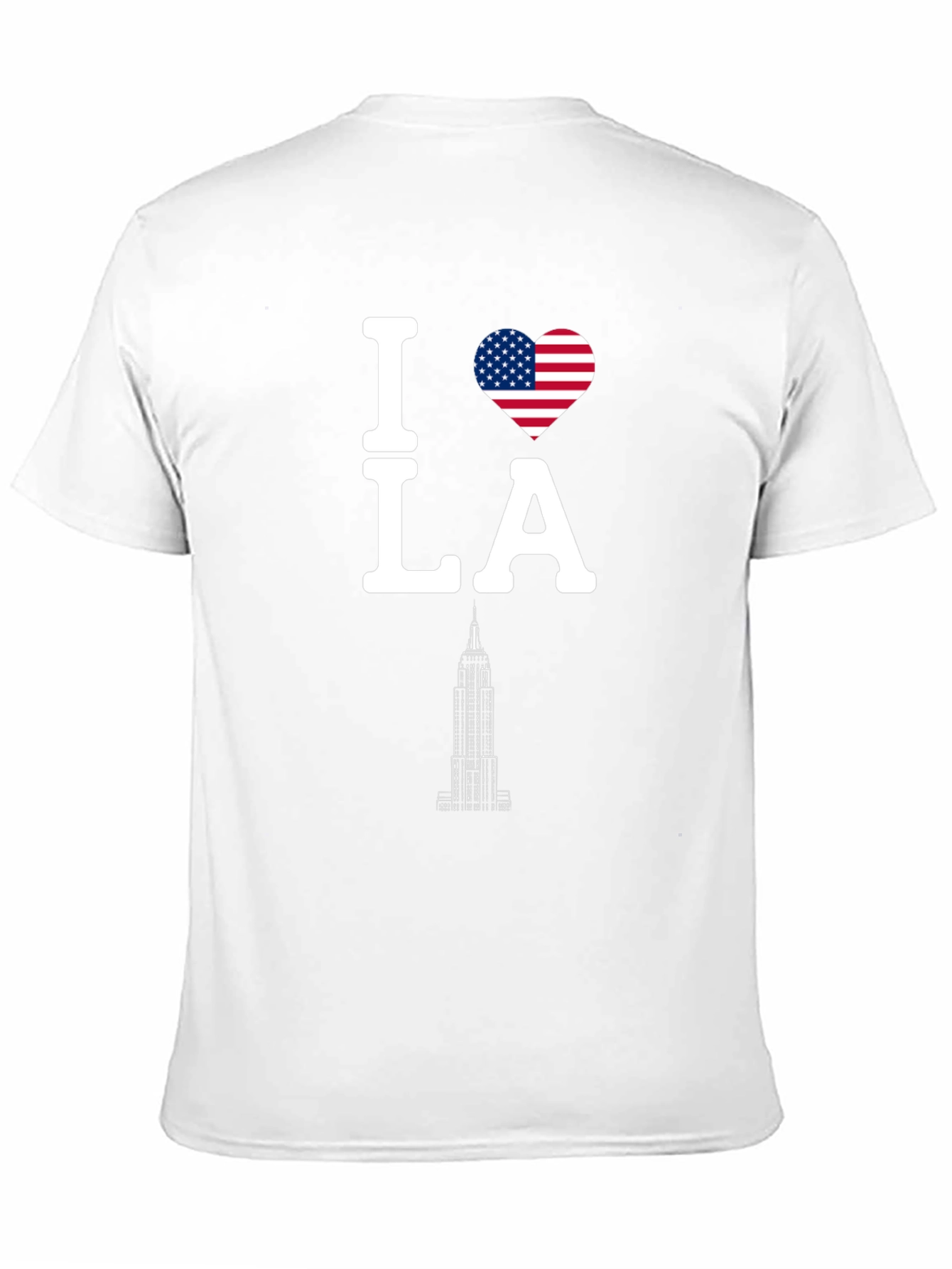 I Love LA T-Shirt with US Flag Heart Design