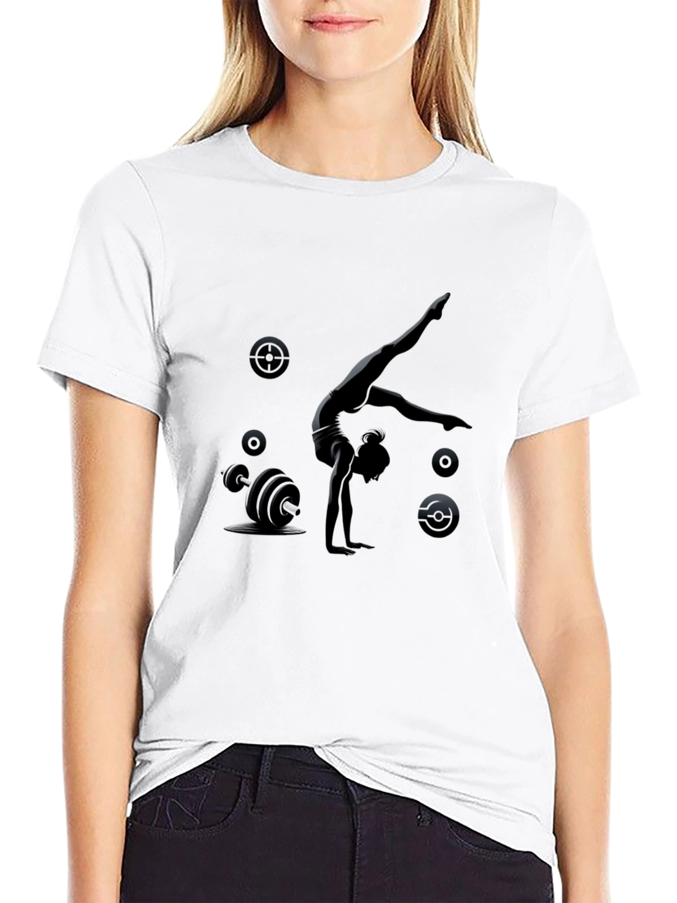 Gymnast & Weights Black T-Shirt