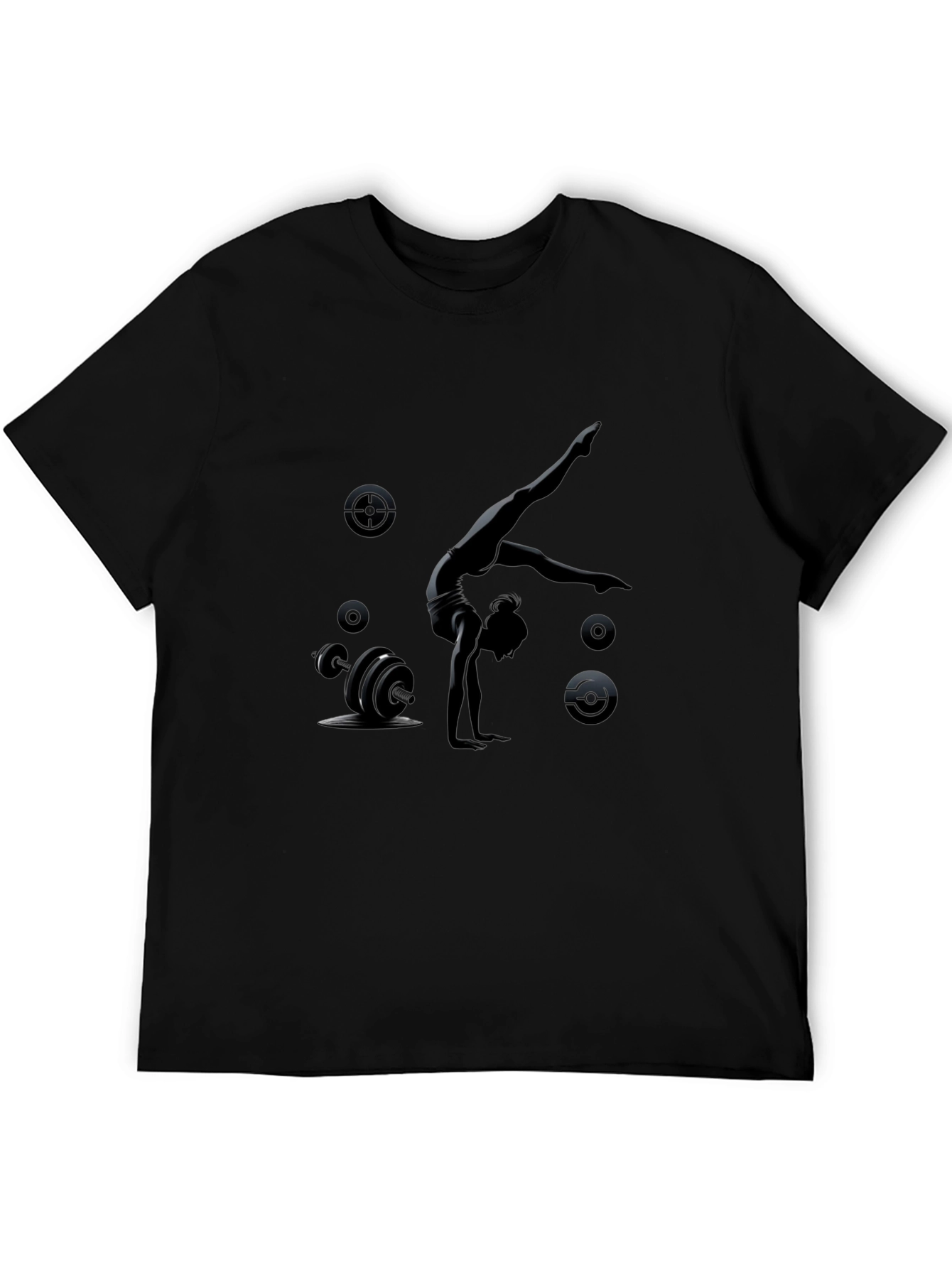 Gymnast & Weights Black T-Shirt