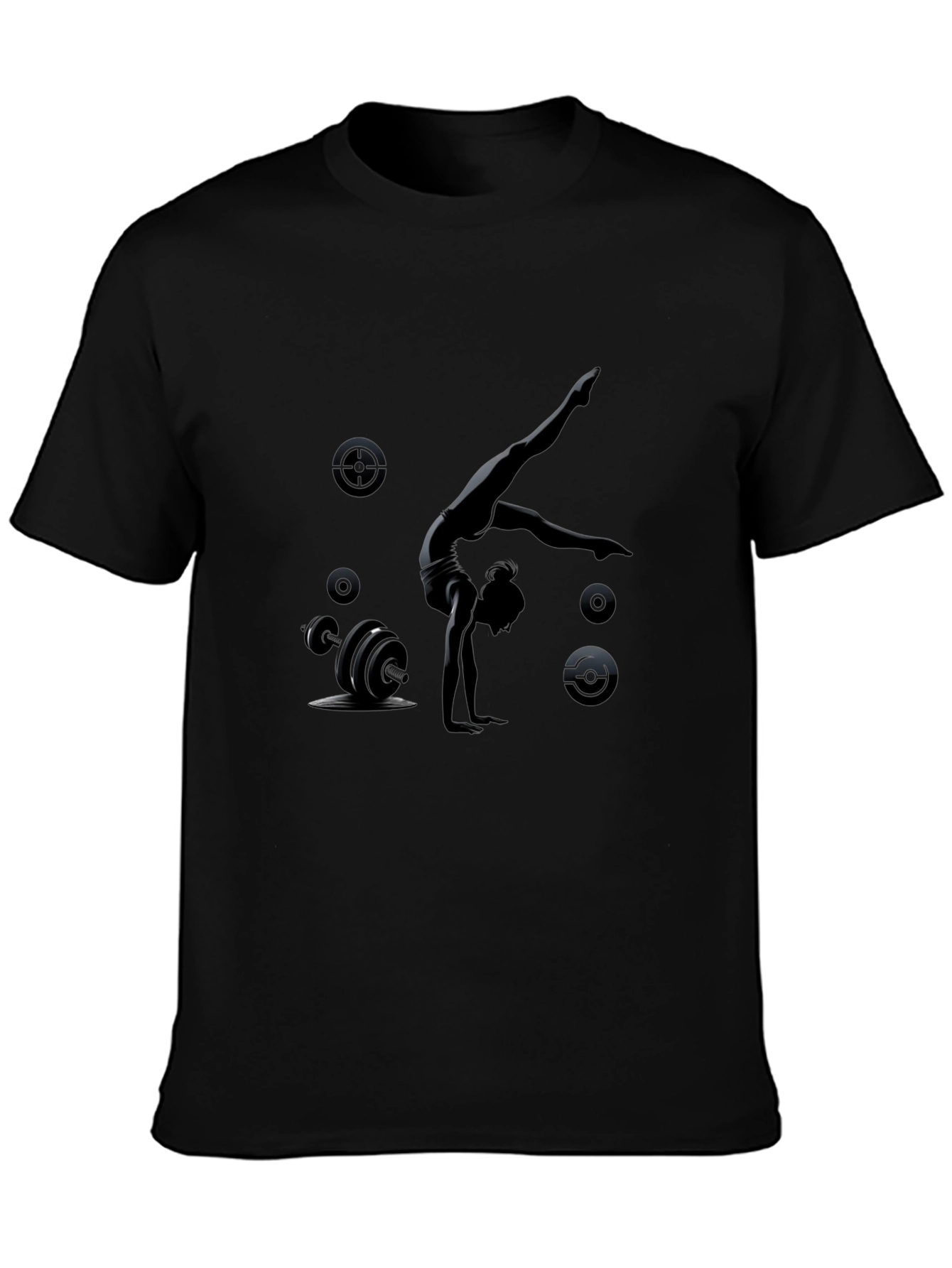 Gymnast & Weights Black T-Shirt
