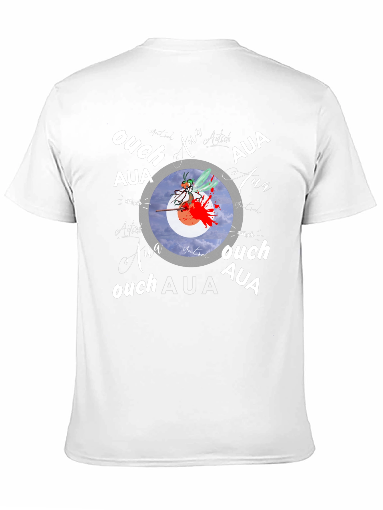 Ouch! Aua! Graphic Print Black T-Shirt