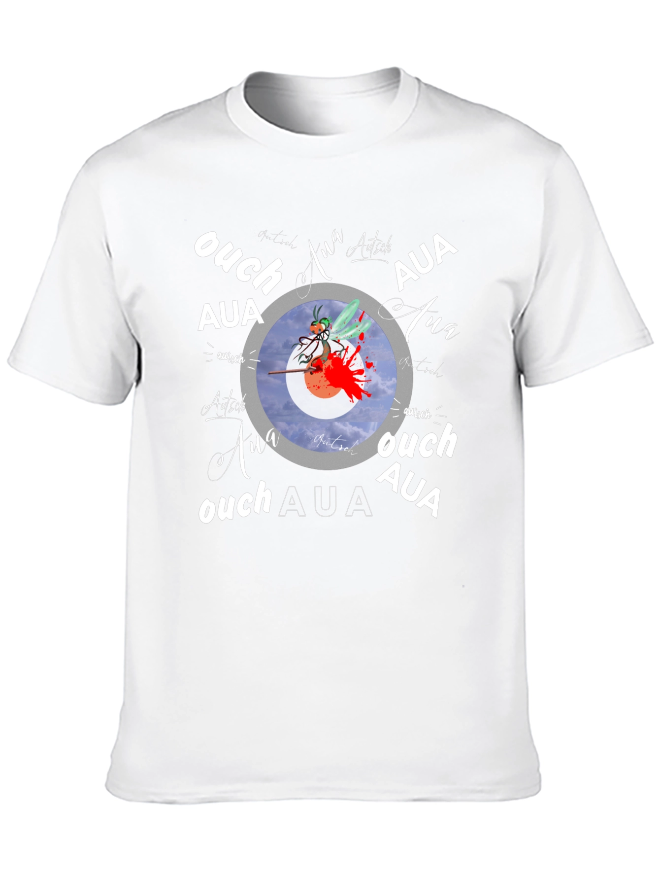 Ouch! Aua! Graphic Print Black T-Shirt