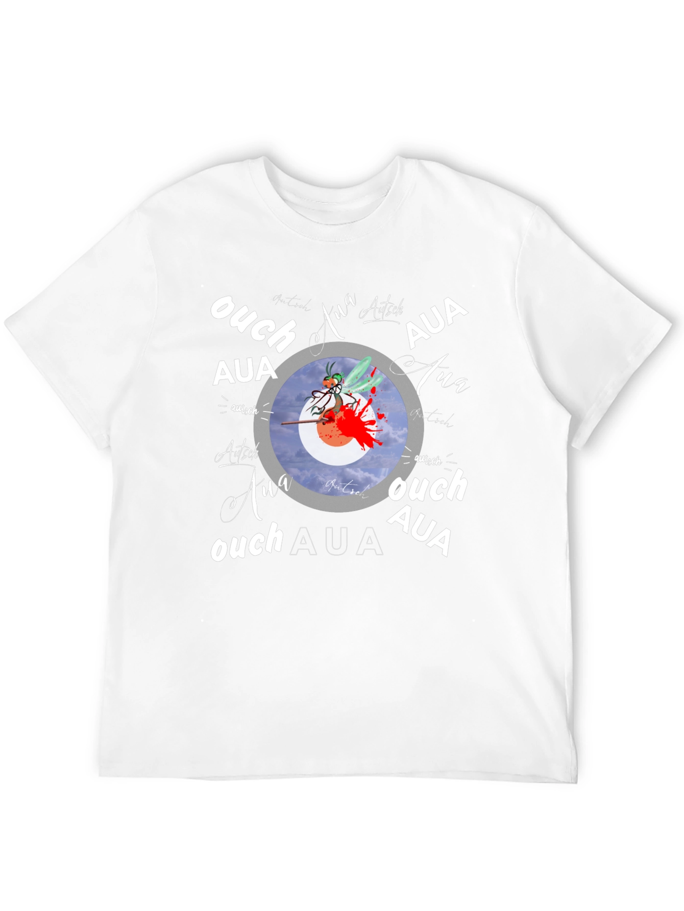 Ouch! Aua! Graphic Print Black T-Shirt
