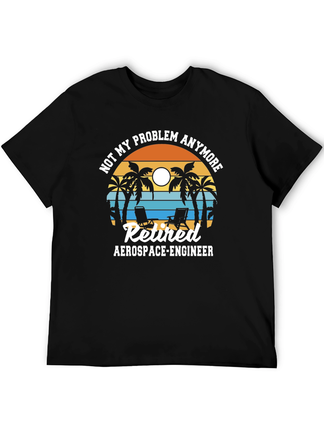 Retired Aerospace Engineer T-Shirt - Beach Sunset Graphic Tee