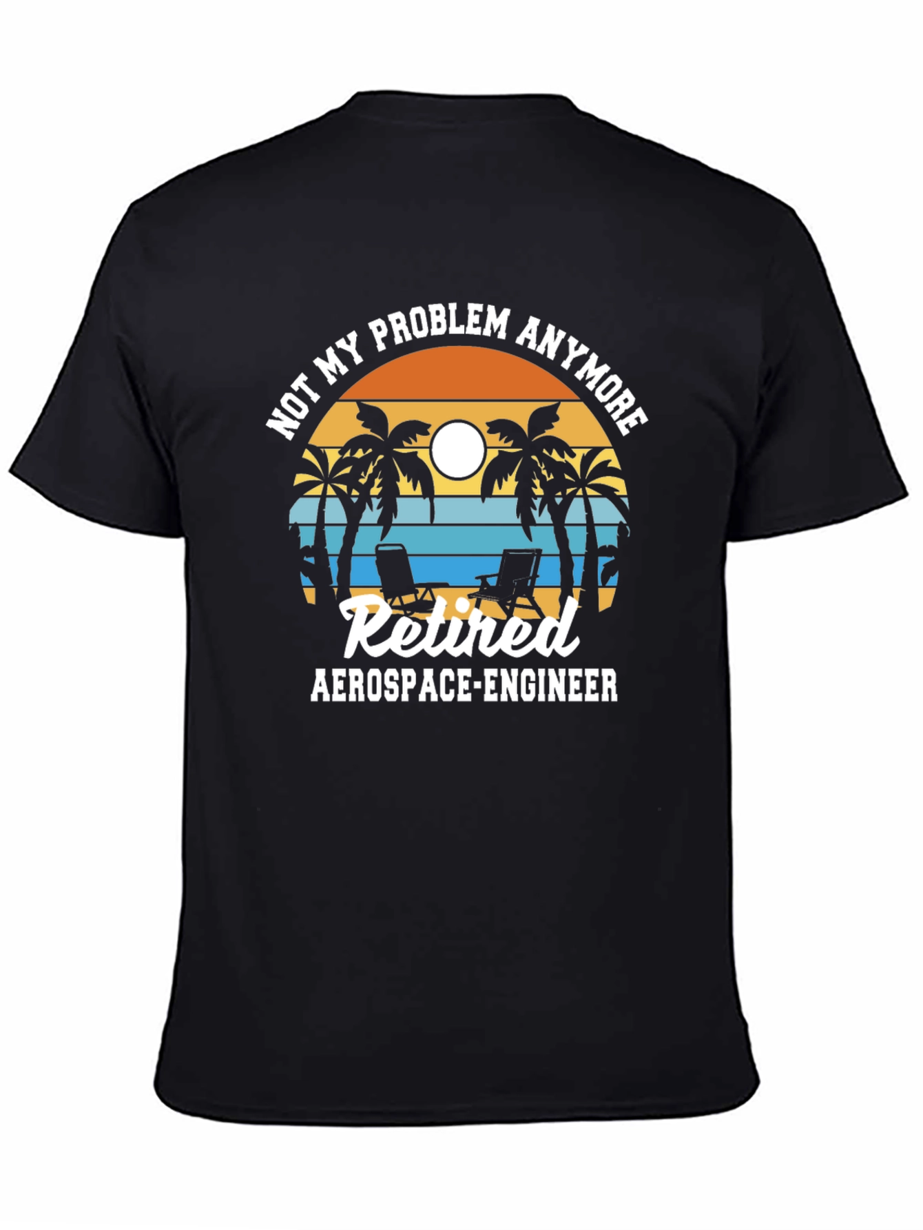 Retired Aerospace Engineer T-Shirt - Beach Sunset Graphic Tee