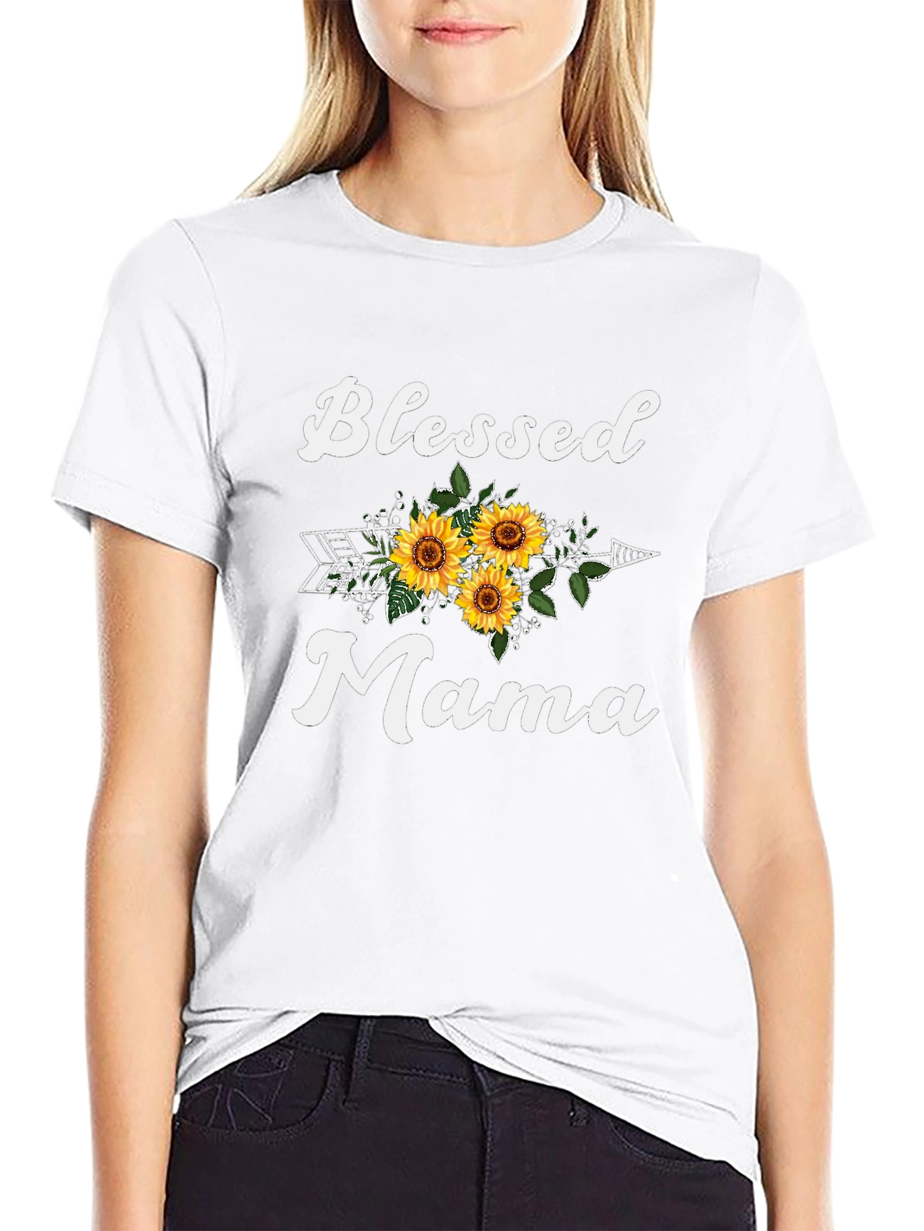 Blessed Mama Sunflower Graphic Tee